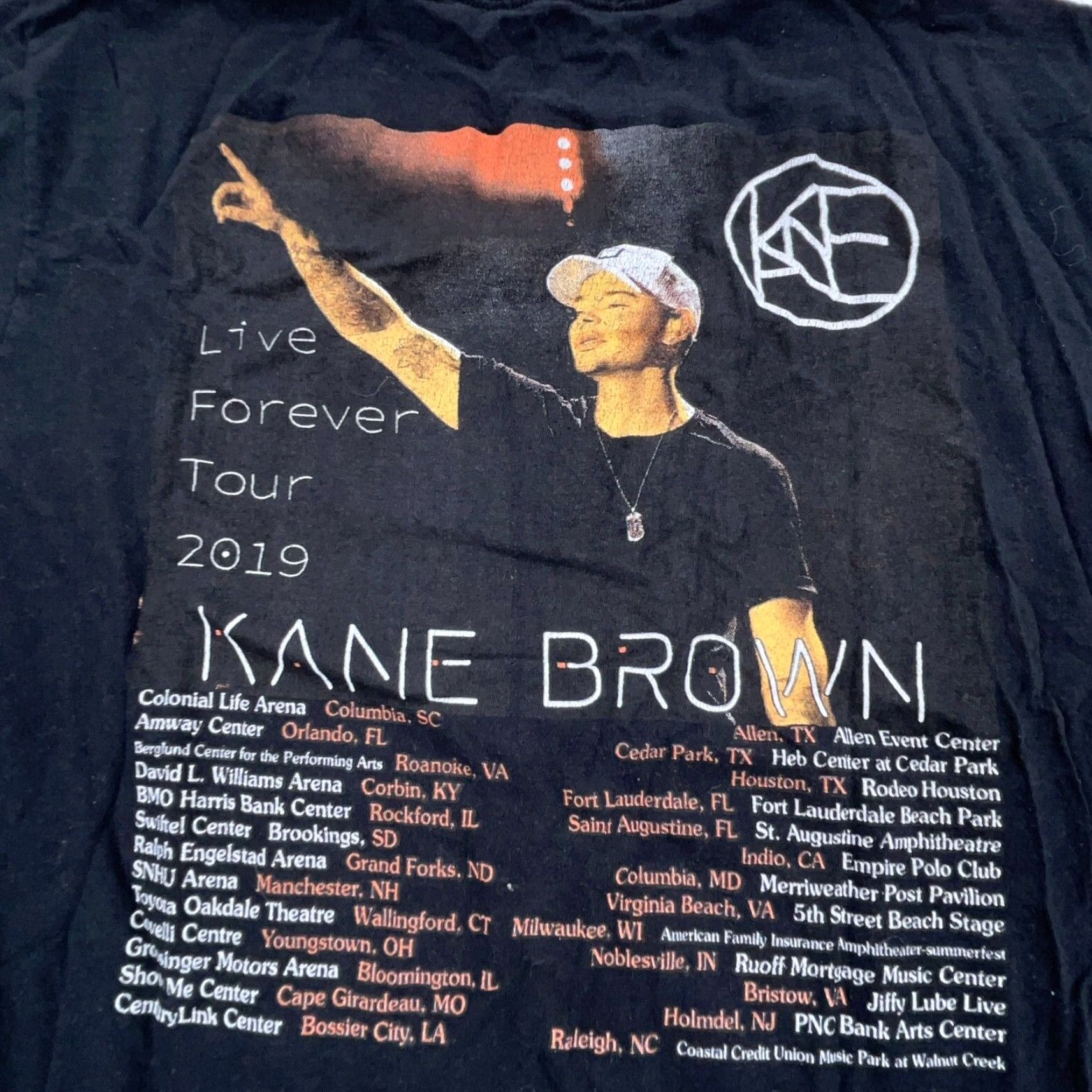 Vintage Kane Brown Band T-Shirt Men Large Black Concert Tour 2-Sided Cotton Jersey Size US L / EU 52-54 / 3 - 7 Thumbnail