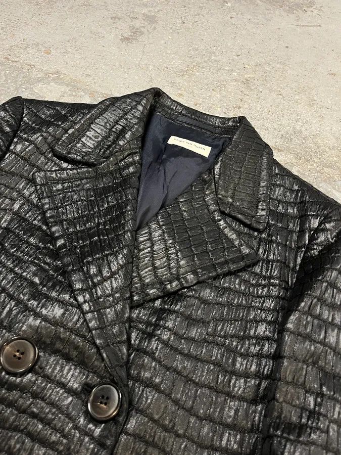 Dries Van Noten Dries van Noten Crocodile Effect Quilted Black Blazer Size XS / US 0-2 / IT 36-38 - 5 Thumbnail