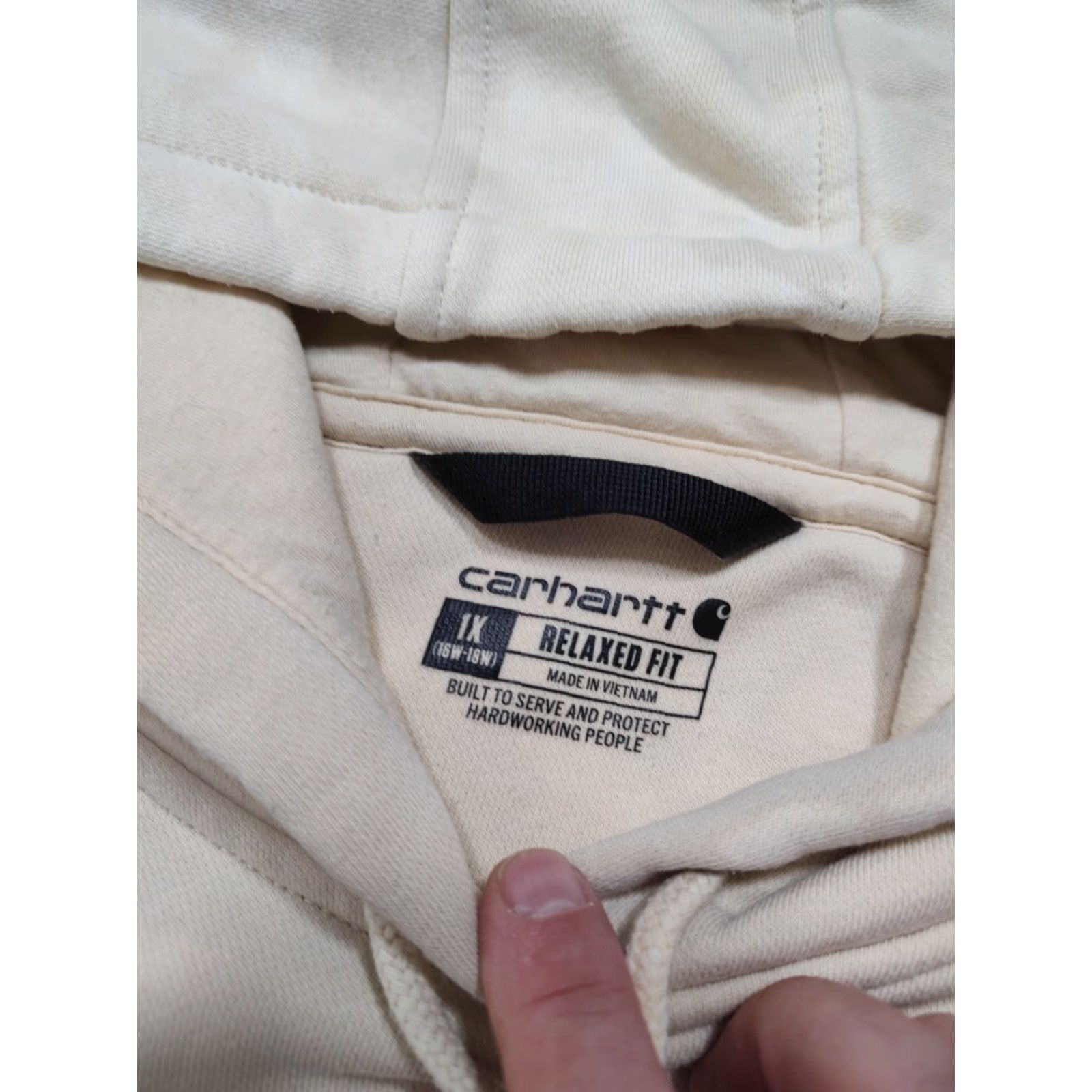 Carhartt VINTAGE Carhartt Womens Plus 1X Hoodie Pullover Sweatshirt Tie Dye Beige Long Sleeve Drawstring 52 in Activewear Womens Size XL / US 12-14 / IT 48-50 - 4 Thumbnail