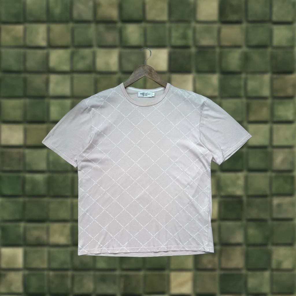 Yves Saint Laurent VINTAGE Yves Saint Laurent YSL Monogram T-Shirt Crew Neck Short Sleeve Men L Peach 90s Designer Luxury Size US L / EU 52-54 / 3 - 1 Thumbnail