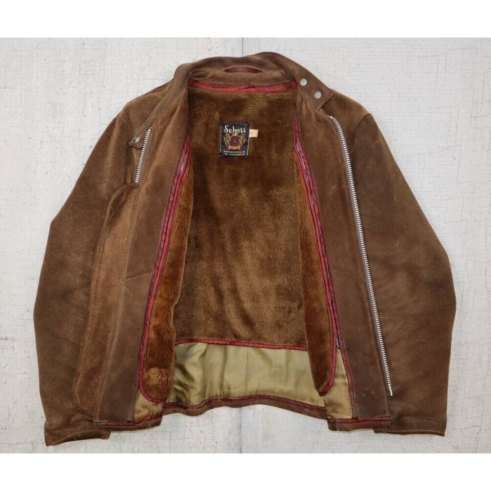 Schott Vintage 60s 70s Schott Western Suede Leather Jacket Lined Size XL / US 12-14 / IT 48-50 - 5 Thumbnail