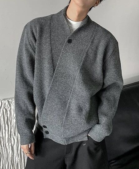 Japanese Brand Cleanfit retro fashion wrap knit cardigan knitwear Size US L / EU 52-54 / 3 - 2 Thumbnail