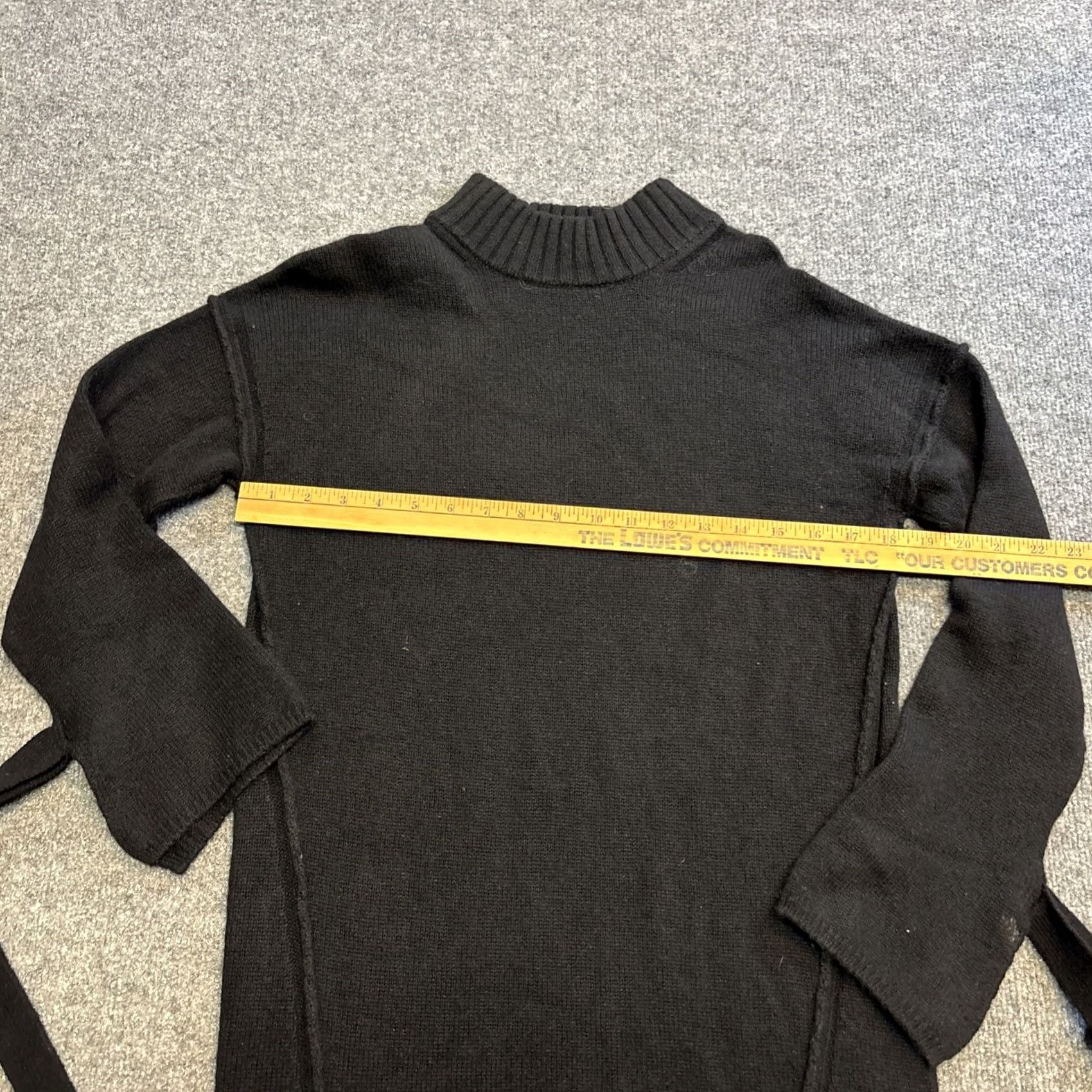 Brochu Walker BROCHU WALKER Sweater Dress Womens XS Black Mock Neck Collared Knit Bow Raglan Sleeve Short Length Size XS / US 0-2 / IT 36-38 - 4 Thumbnail