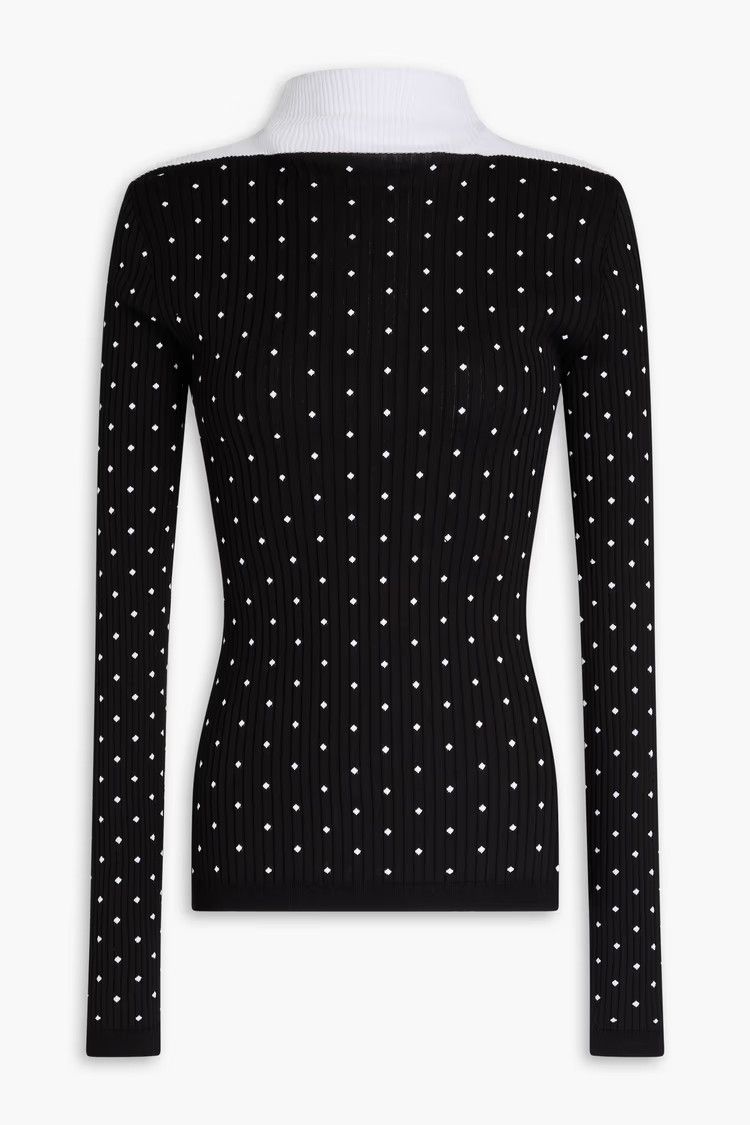 o1y1125 Turtleneck Sweater in Black/White