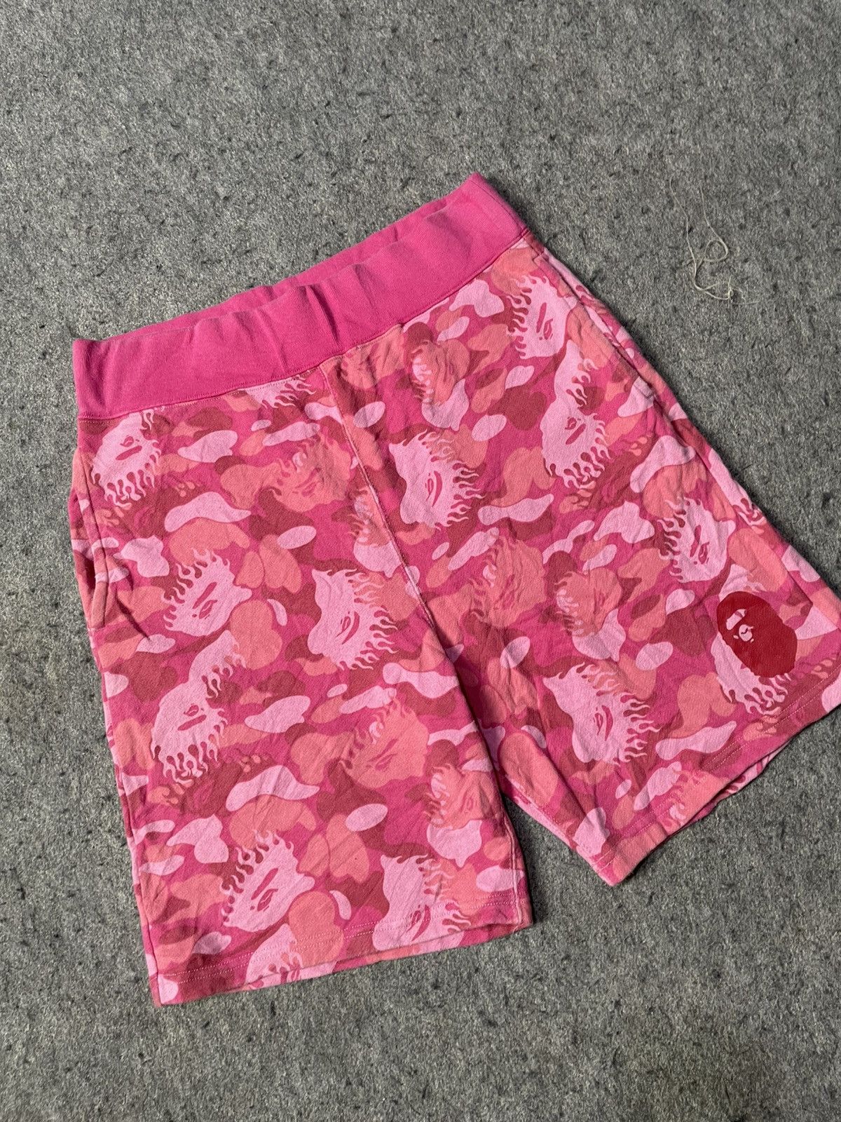 Bape Sold ❌❌❌BAPE Fire Camo Pink Sweat Shorts Flame A Bathing Ape Size US 32 / EU 48 - 3 Thumbnail