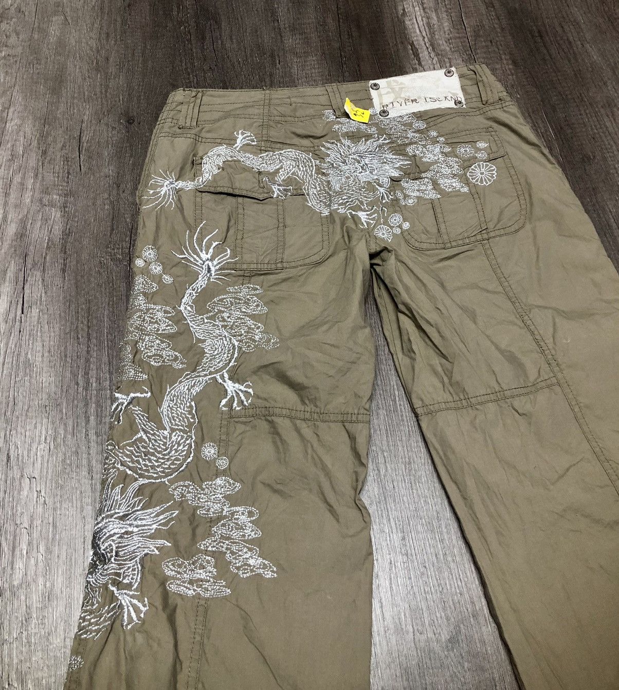 Japanese Brand × River Island River Island Cargo Pants Big Logo Dragon Sukajan Design Size US 32 / EU 48 - 4 Thumbnail