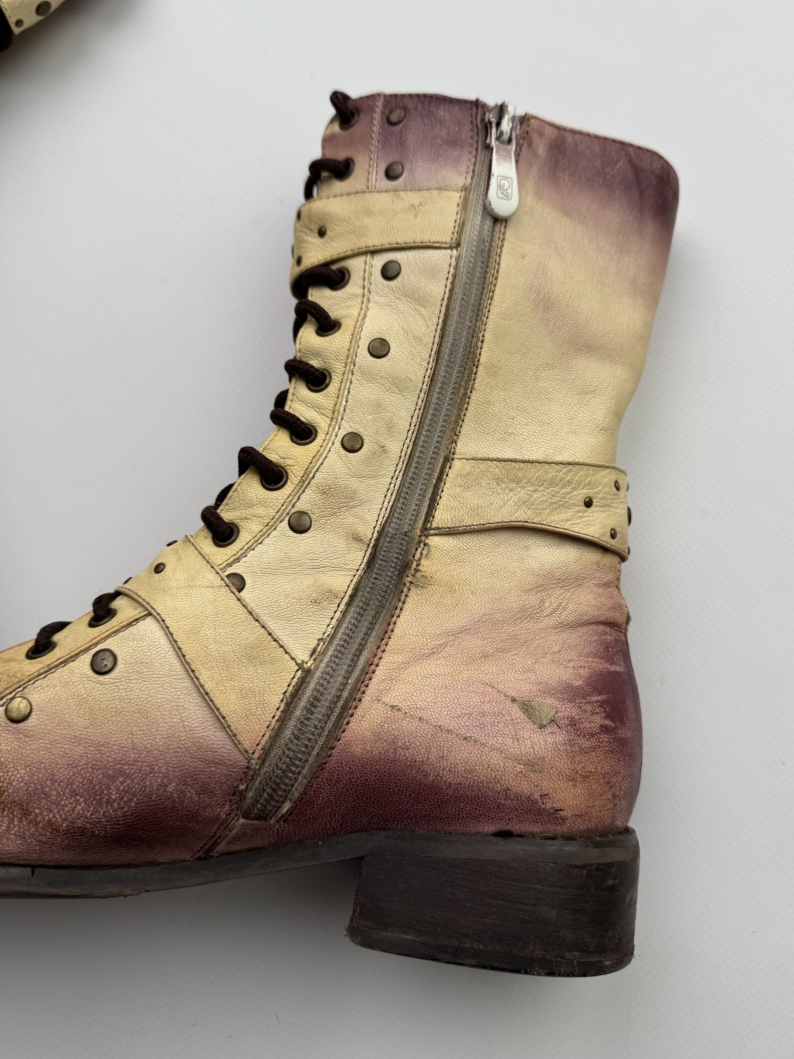 Other Vintage Faded Leather Boots With Straps B262(V3)E2 Size US 5 / IT 35 - 5 Thumbnail