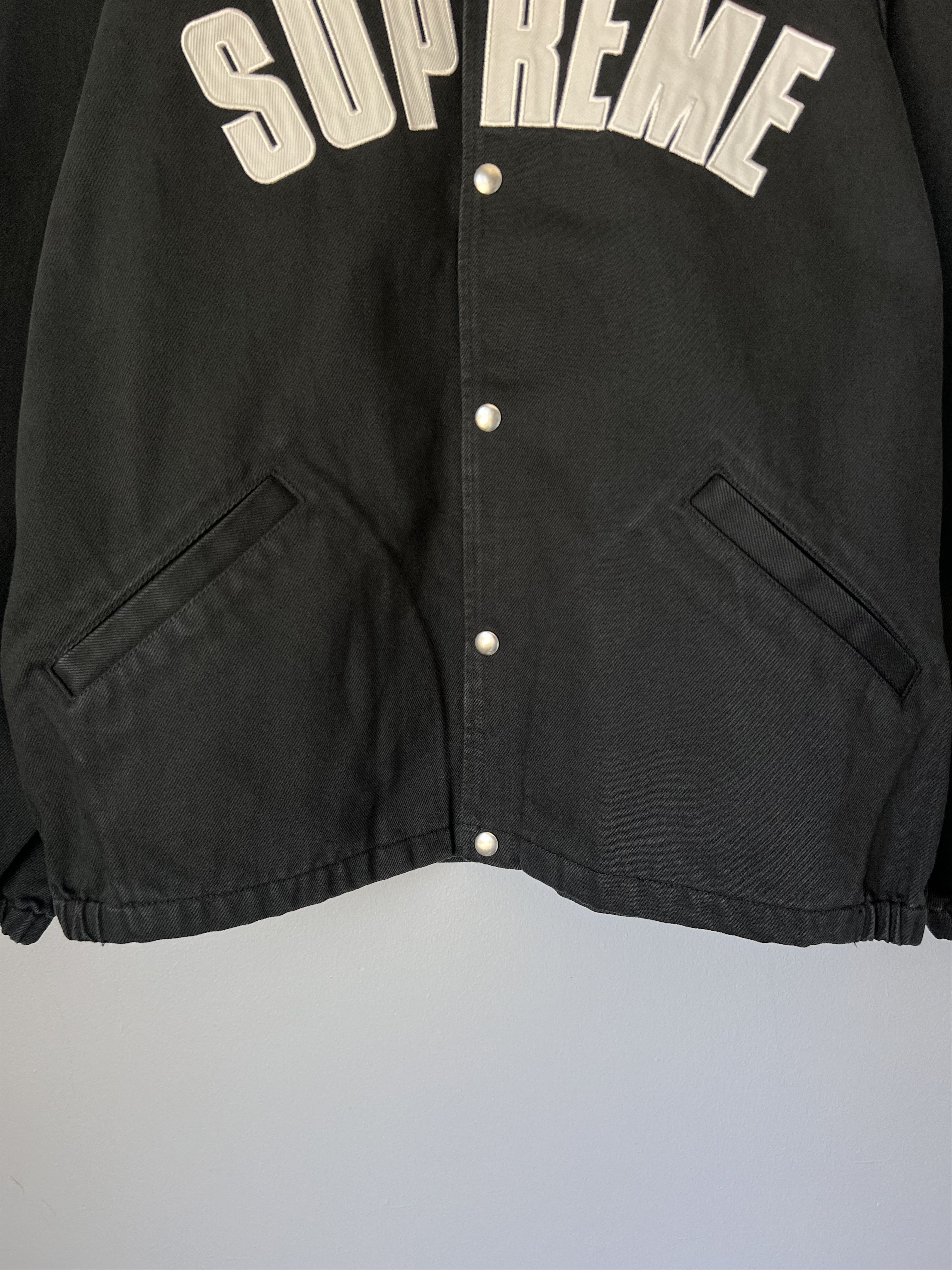 Supreme Supreme Arc Logo Coaches Jacket in Black Denim Size US M / EU 48-50 / 2 - 3 Thumbnail