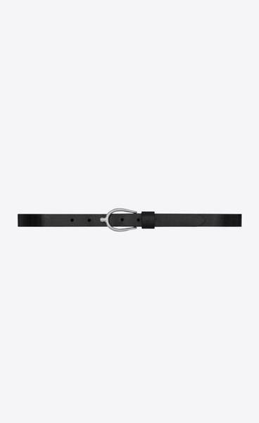 Saint Laurent Paris o1bcso1str1224 Size: 95/Lucky Bone Buckle Thin Belt in Black Size ONE SIZE - 1 Thumbnail