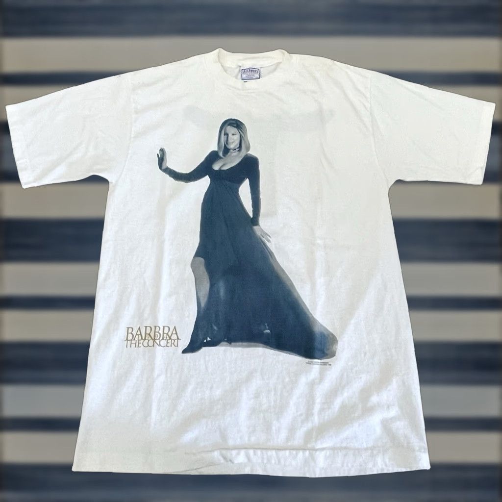 VINTAGE Barbra Streisand 1994 Concert Tour T-Shirt Large White 90s Unisex Adults