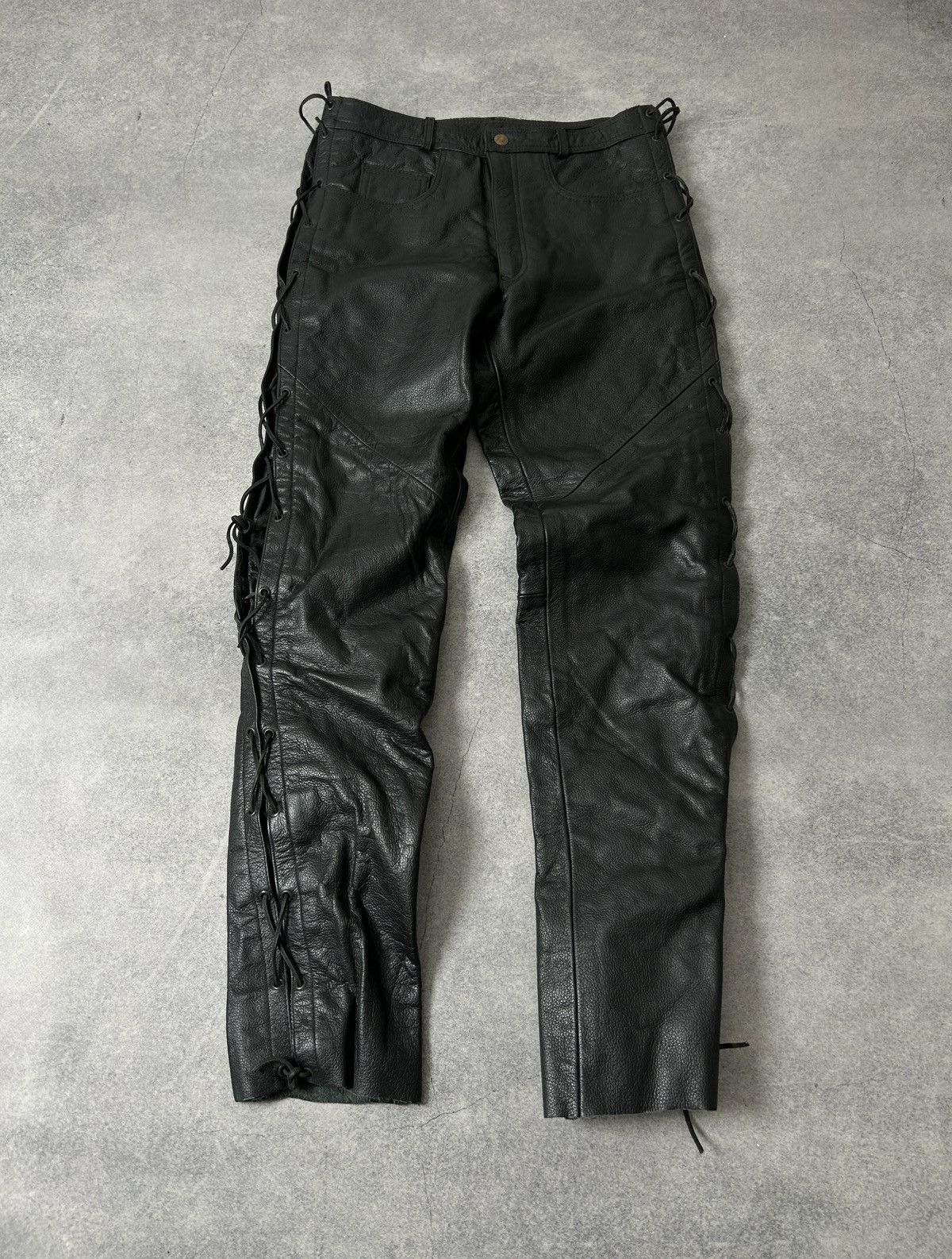 Genuine Leather Vintage Texpeed Genuine leather Cowboys motorcycle pants Size US 34 / EU 50 - 1 Thumbnail