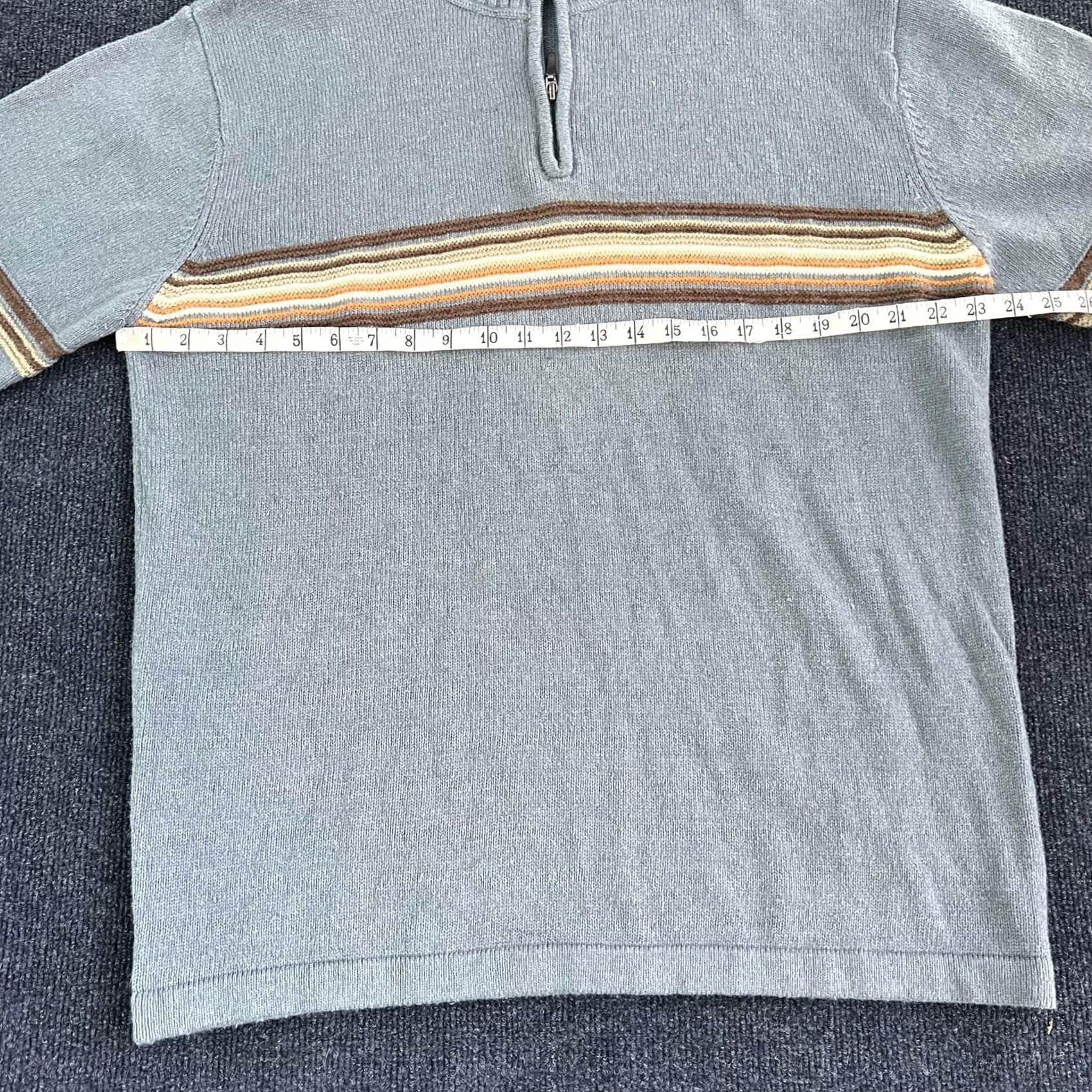 Vintage Columbia Sweater Mens XL Blue Brown Quarter Zip Stripe Knit Pullover Casual Size US XL / EU 56 / 4 - 6 Thumbnail