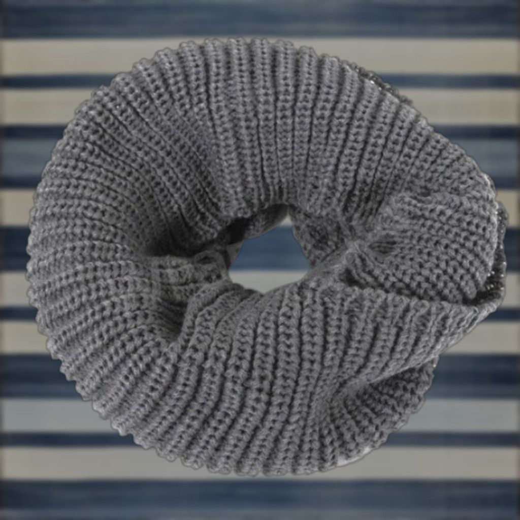 Vintage Wrapables Infinity Scarf Gray Winter Knit Acrylic Women 46" Circumference 10.5"W Size ONE SIZE - 1 Thumbnail