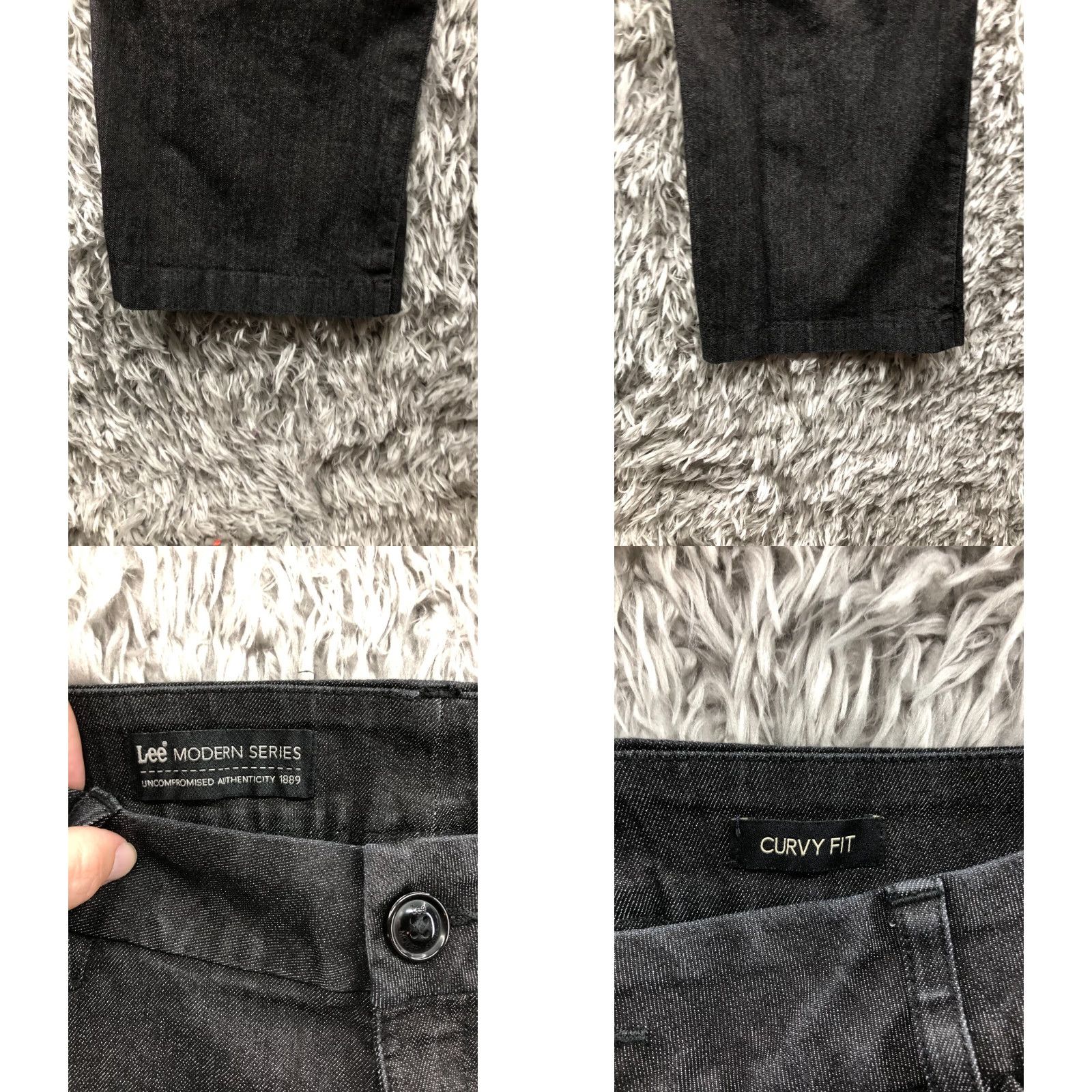Lee Lee Modern Series Curvy Jeans Size 10 Womens Mid Rise Dark Wash Black Denim Jeans Size 32" / US 10 / IT 46 - 8 Thumbnail