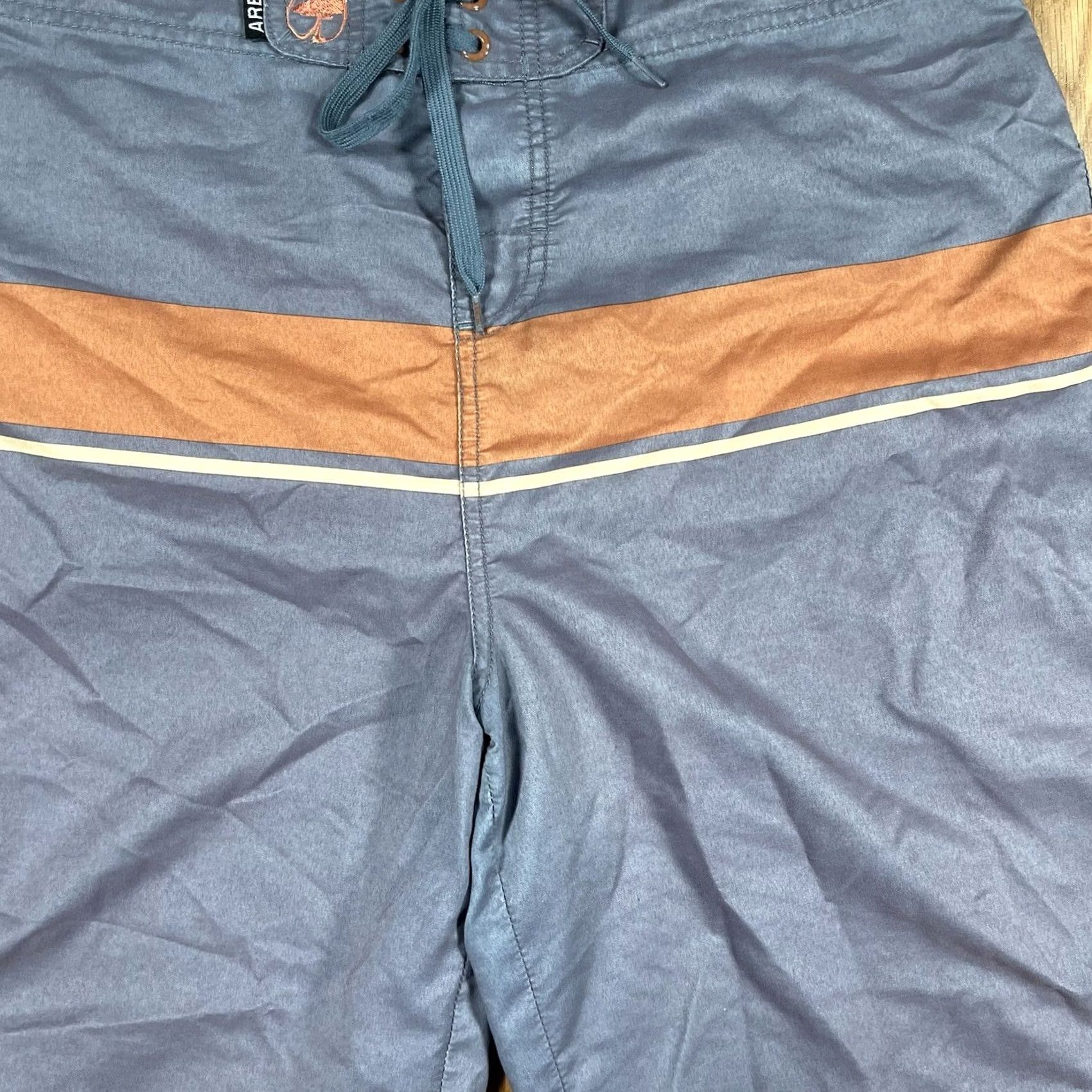 Vintage Arbor Beach Trunks Mens 32 100% Polyester Gray Drawstring Elastic Waist Pockets Quick Dry shorts Size US 32 / EU 48 - 2 Thumbnail