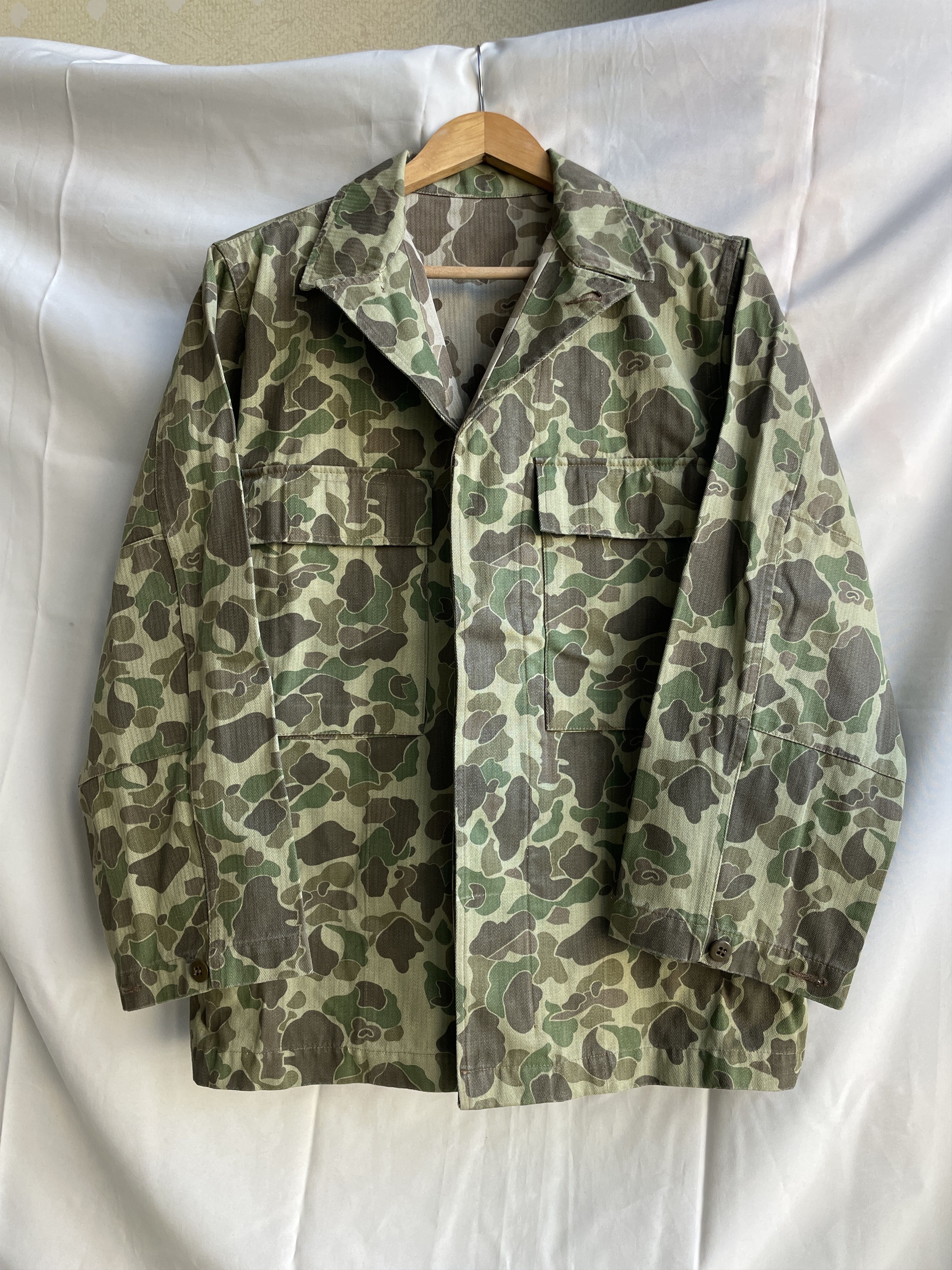 Vintage WWII US Army M-43 Duck Hunter Camo HBT Reproduction Jacket Size US M / EU 48-50 / 2 - 1 Thumbnail