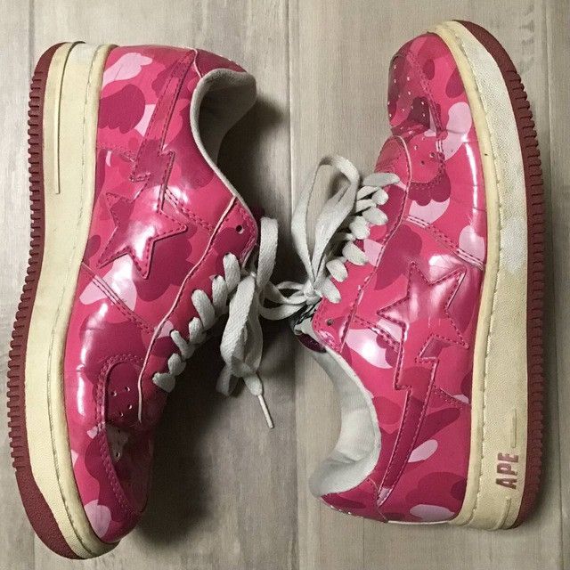 Bape × Nigo Pink camo BAPE STA Patent Leather Sneakers a bathing ape Size US 6 / IT 36 - 4 Thumbnail