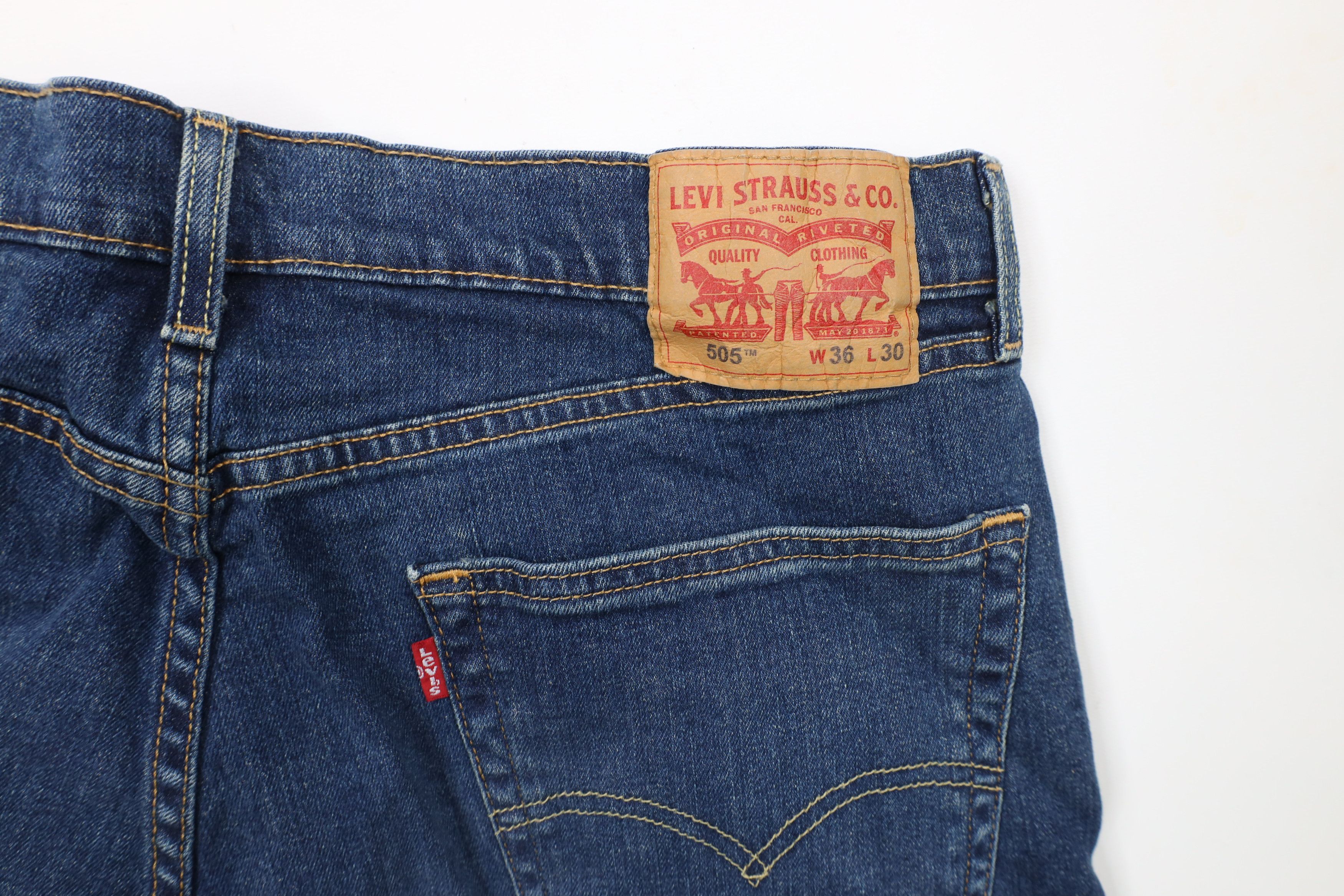 Levi's × Vintage Vintage Y2K Levis 505 Stretch Regular Fit Denim Jeans Blue Size US 36 / EU 52 - 13 Thumbnail
