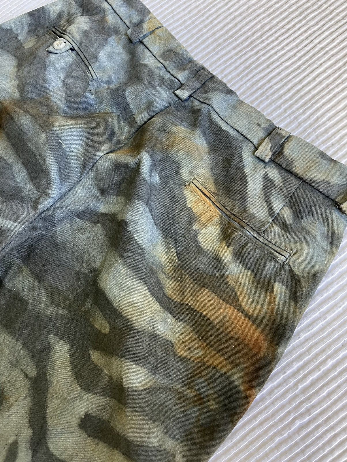 Handmade Rust Indigo Paint Grr Bb Hand Camo Tiger Stripe Pants Size US 33 - 12 Thumbnail