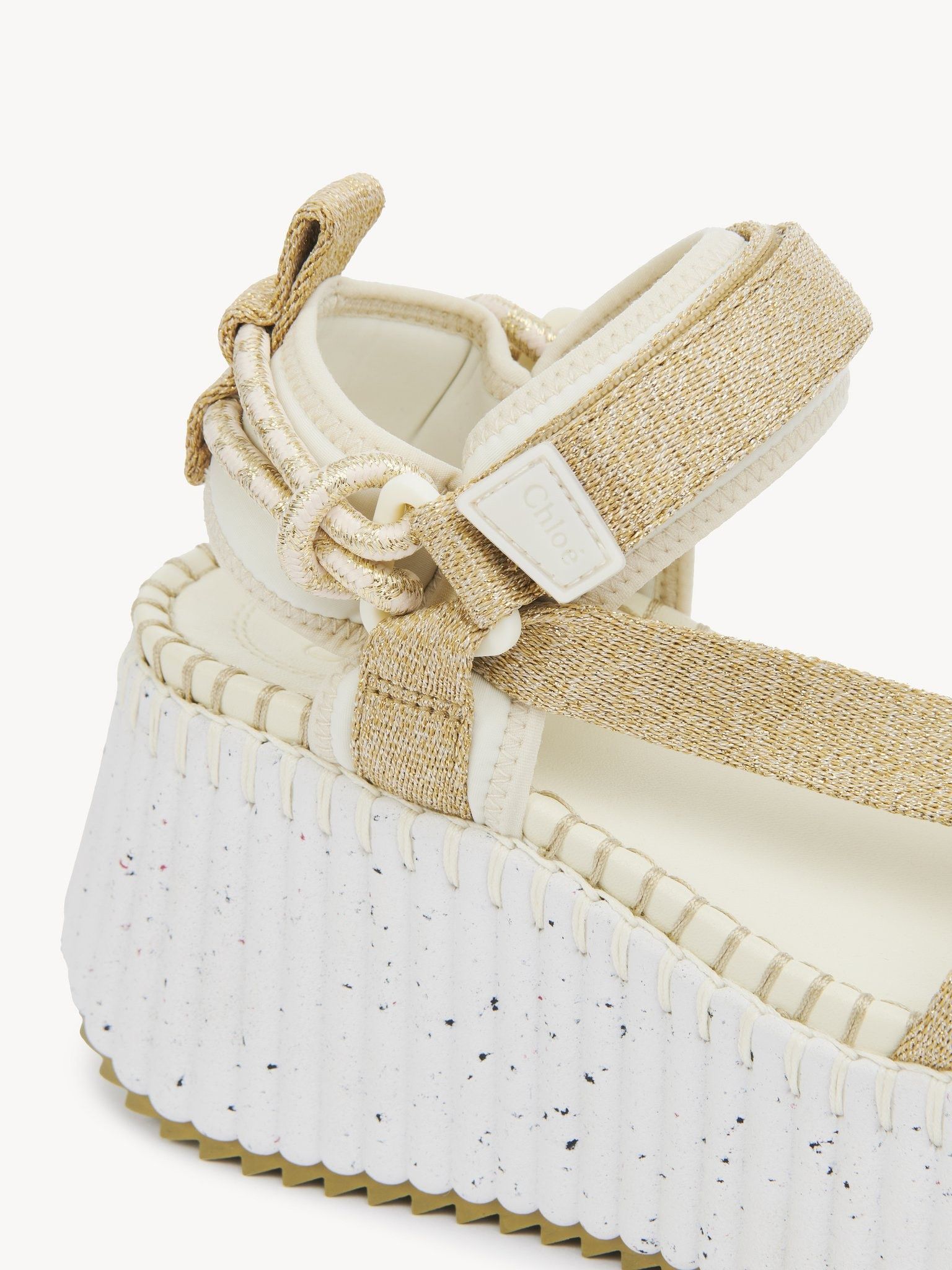Chloe oc11z0625 Nama Wedge Sandals in Gold/Ivory Size US 11 / IT 41 - 6 Thumbnail
