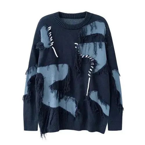 Aran Isles Knitwear × Homemade Knitted Sweater American Loose Pullover Harajuku Style Size US L / EU 52-54 / 3 - 1 Thumbnail