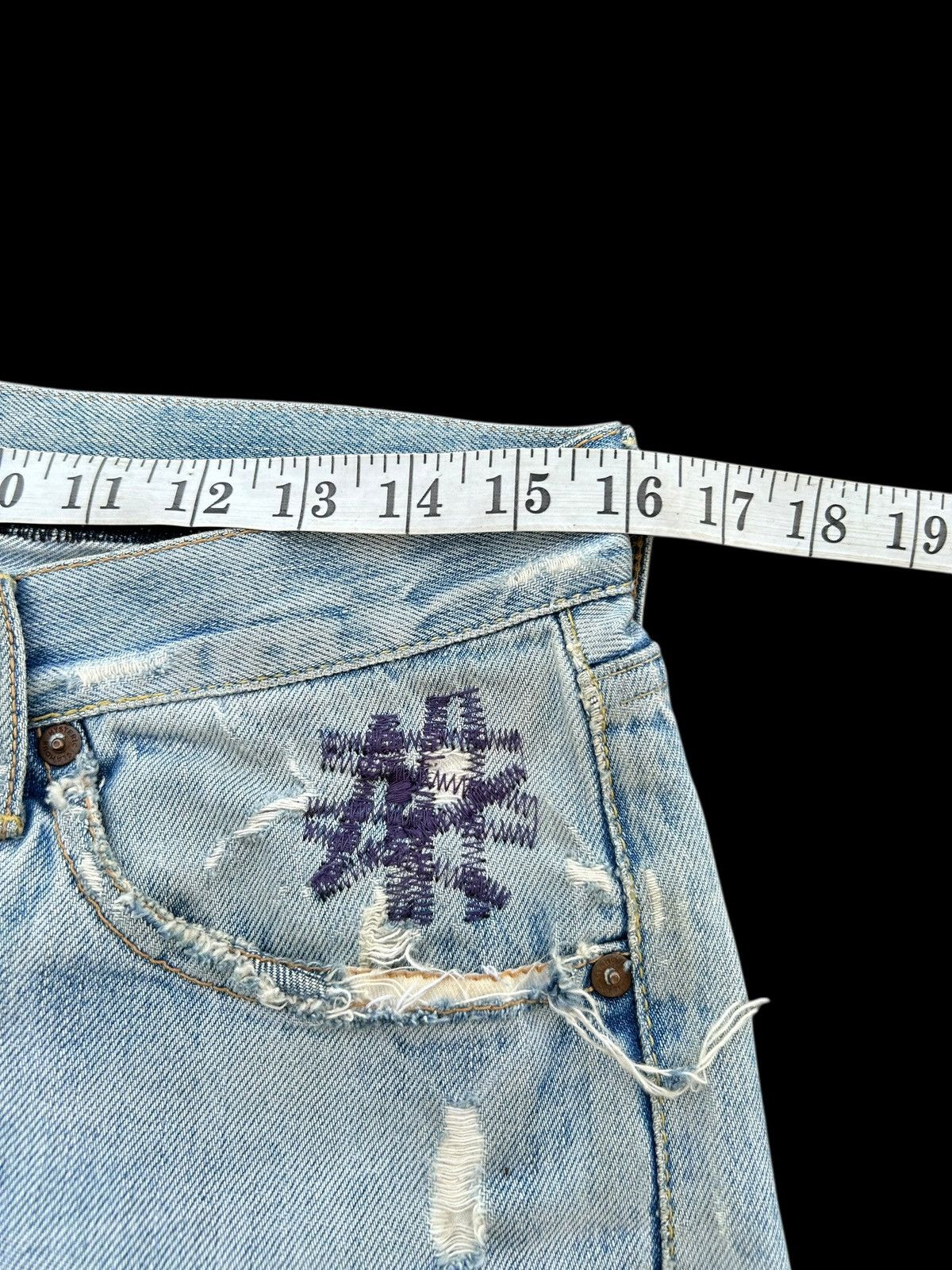 Hysteric Glamour Thrashed Vintage Hysteric Glamour Selvedge Flare Denim Jeans Size US 32 / EU 48 - 20 Thumbnail
