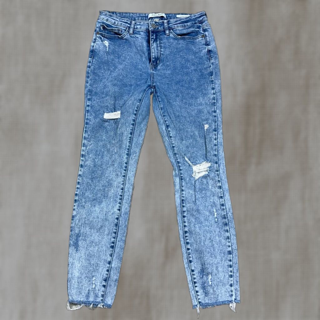 Vintage Judy Blue Jeans Women 29 Skinny High Rise Distressed Frayed Medium Wash Blue Size 29" - 1 Thumbnail