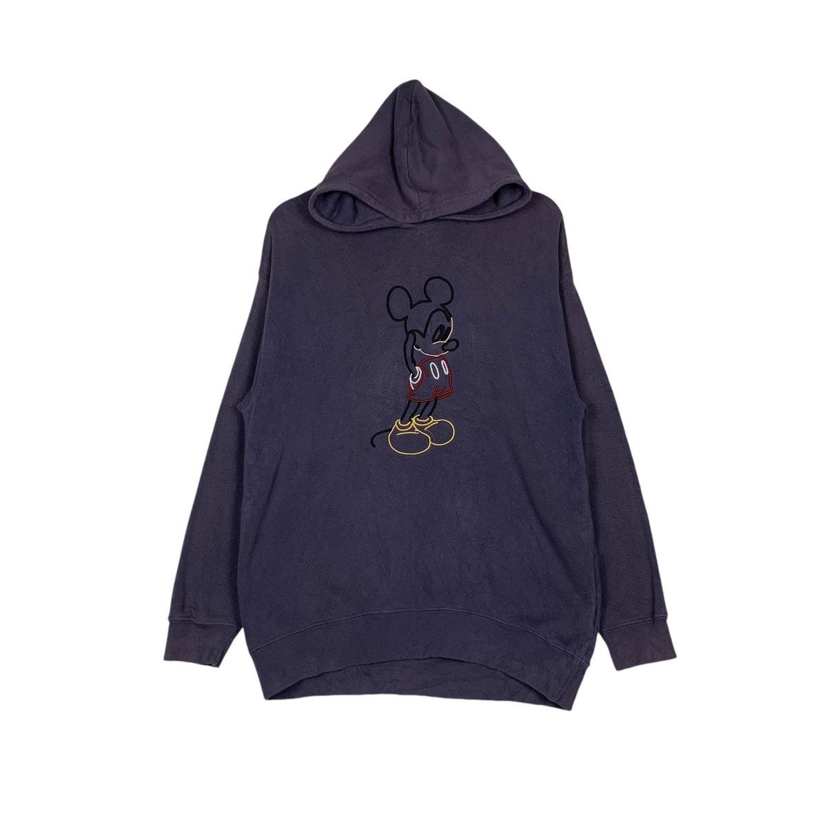 Disney DISNEY Mickey Mouse Big Logo Faded Purple Hoodies #1543-C69 Size US M / EU 48-50 / 2 - 1 Thumbnail