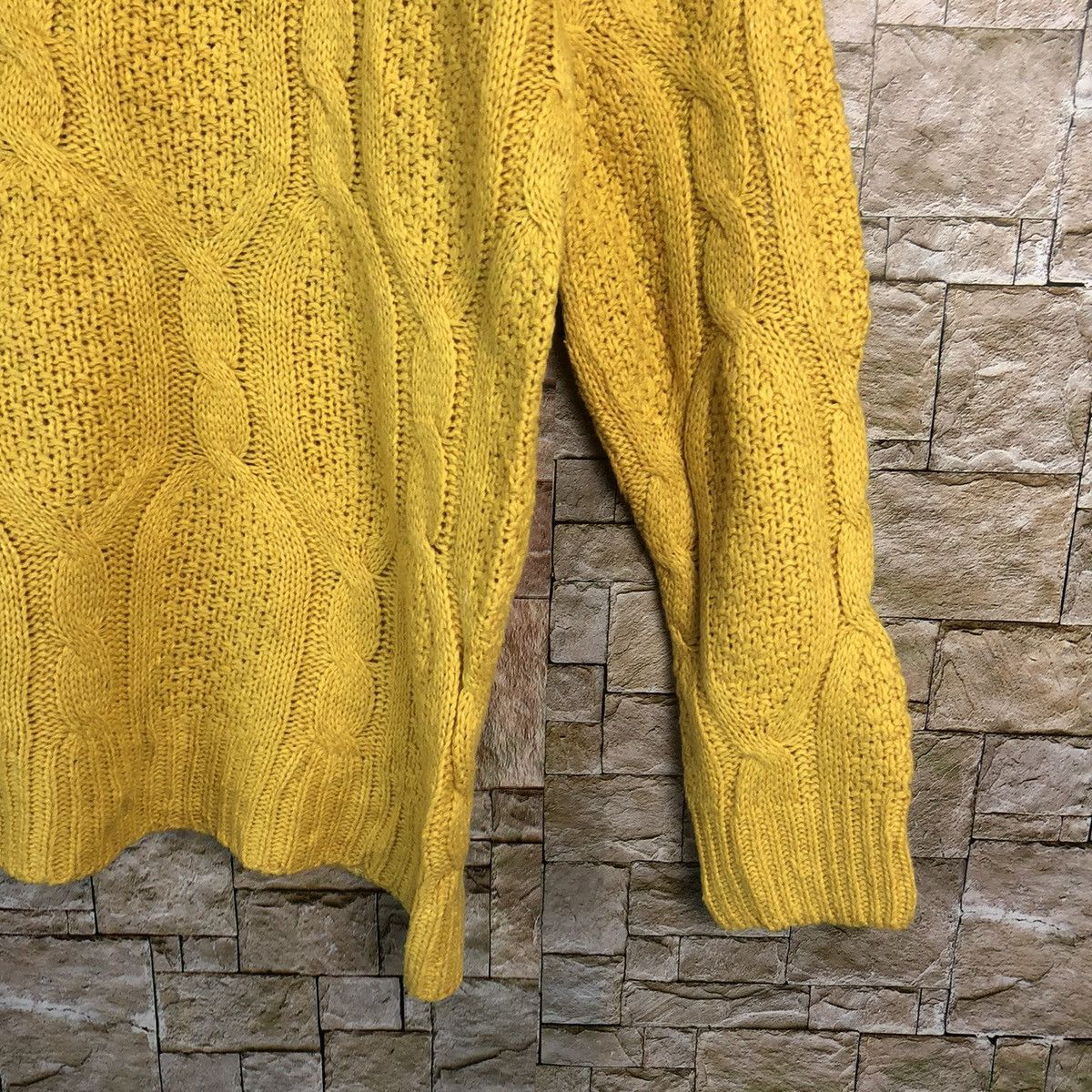 Homespun Knitwear × Japanese Brand × Vintage Japanese Brand Yellow cable Knitwear #A929 Size S / US 4 / IT 40 - 8 Thumbnail