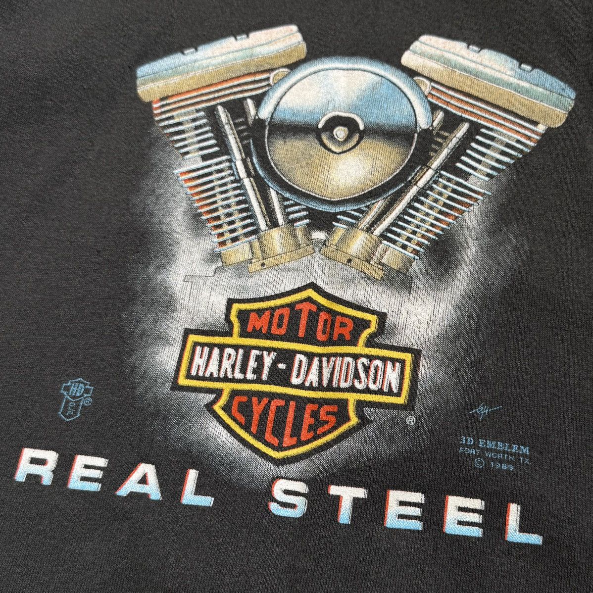 Vintage Vintage 3D Emblem Fort Worth Sweatshirt Harley Davidson 1989 Size US M / EU 48-50 / 2 - 2 Thumbnail