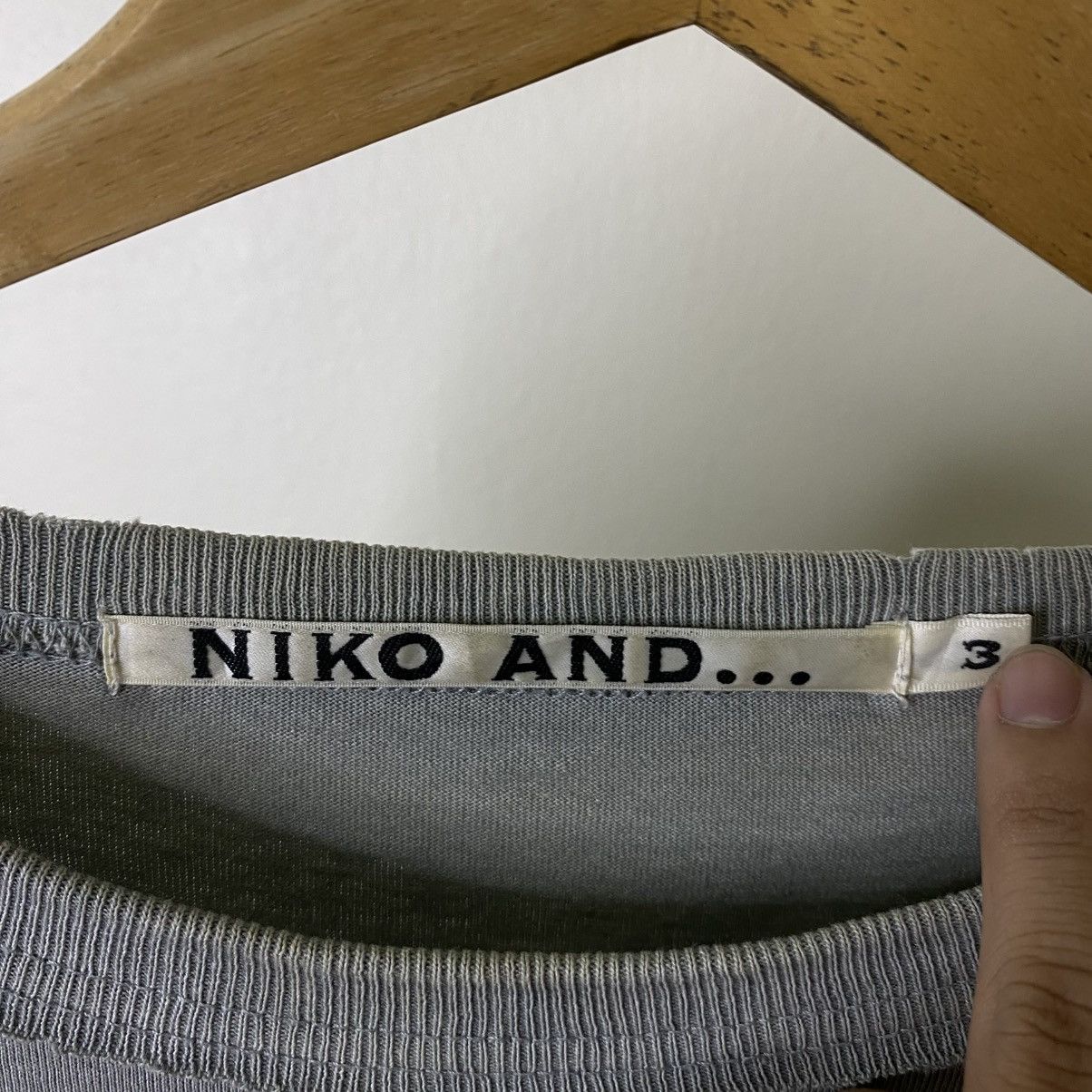 Japanese Brand Niko And ... Bear USA Flag Washed Grey LS T Shirt Size US M / EU 48-50 / 2 - 3 Thumbnail