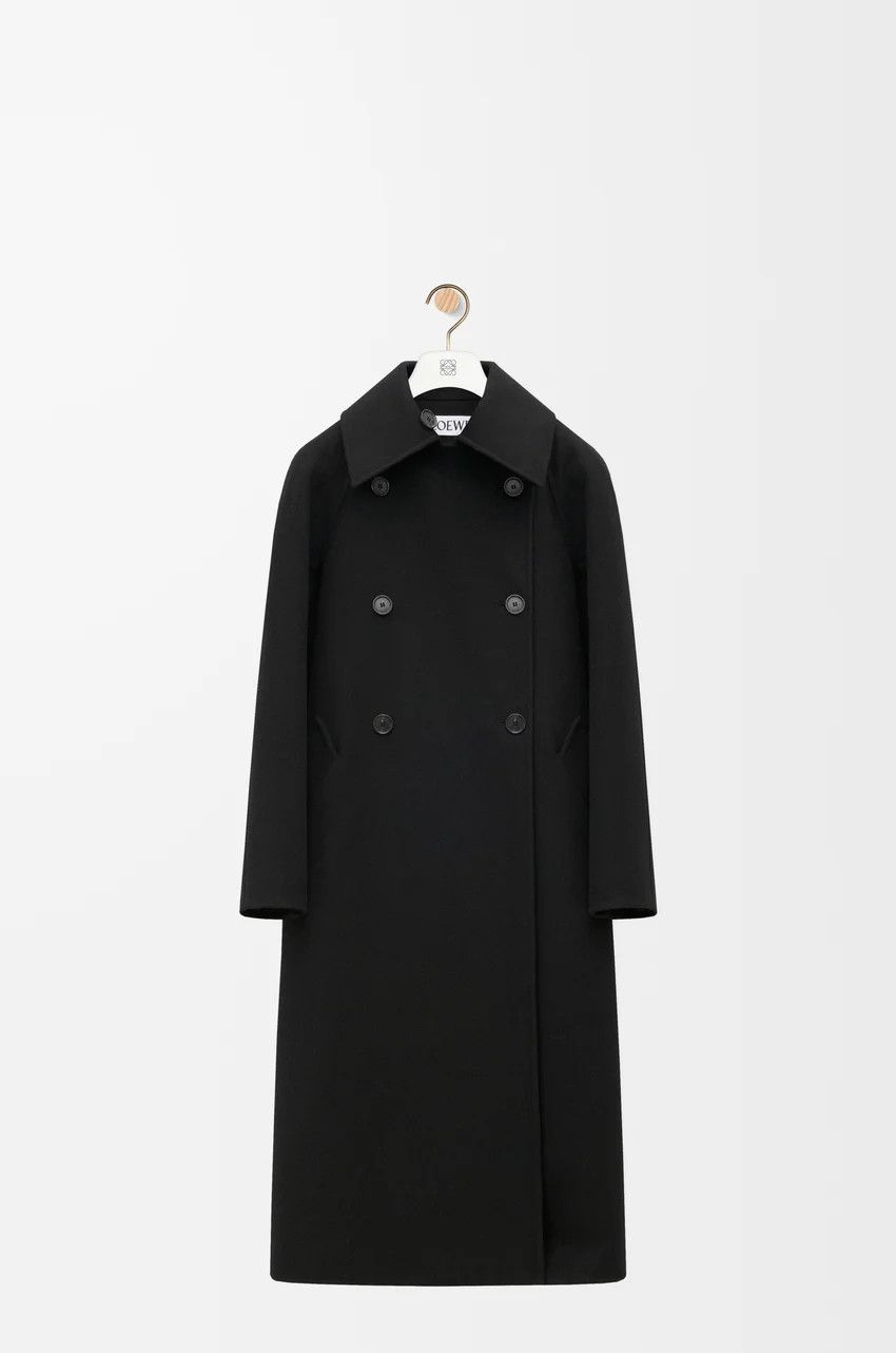 Loewe o1loc1c0525 Double Breasted Coat In Wool in Black Size XS / US 0-2 / IT 36-38 - 1 Thumbnail
