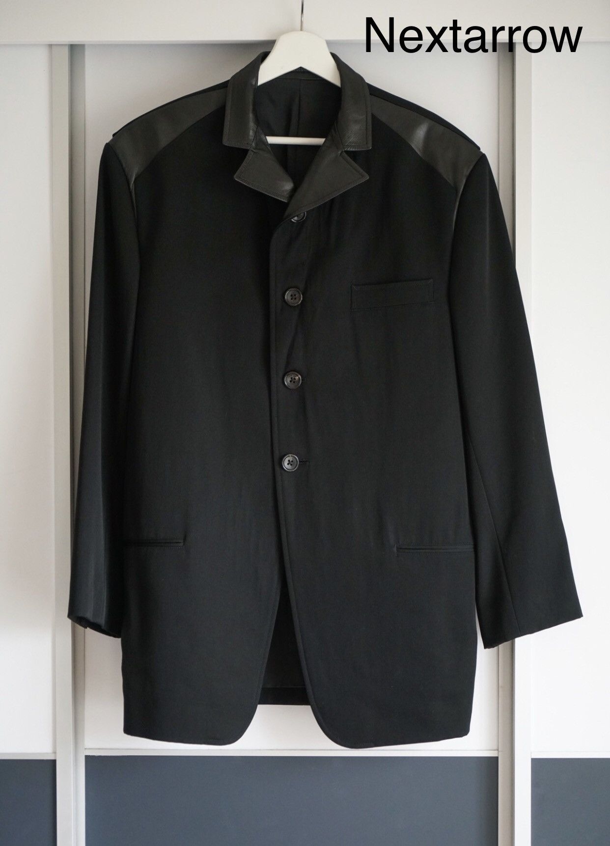 Yohji Yamamoto Yohji Yamamoto sheepskin patchwork leather collar suit Size 42S - 1 Thumbnail