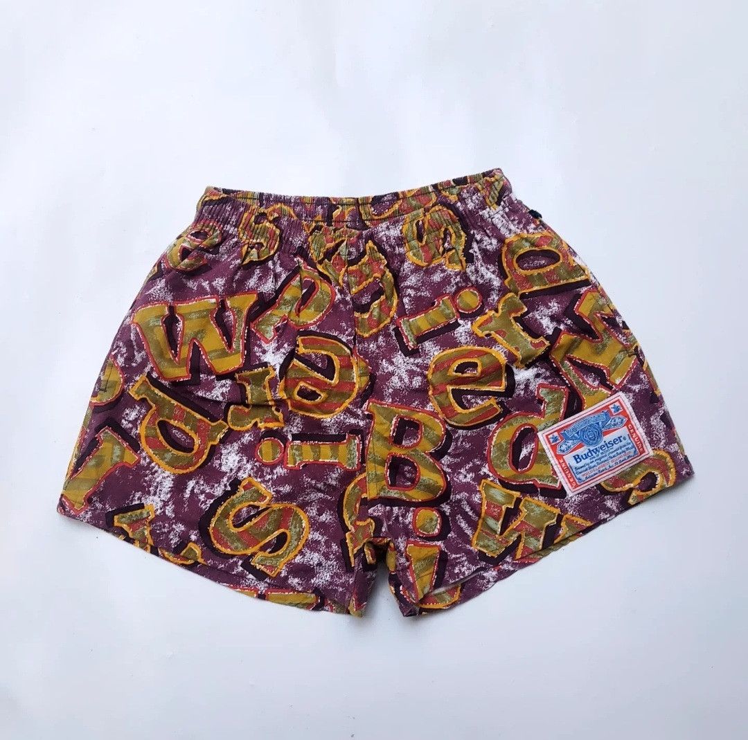 Budweiser Vtg 90s Budweiser Full Print Shorts Size US 31 - 1 Thumbnail