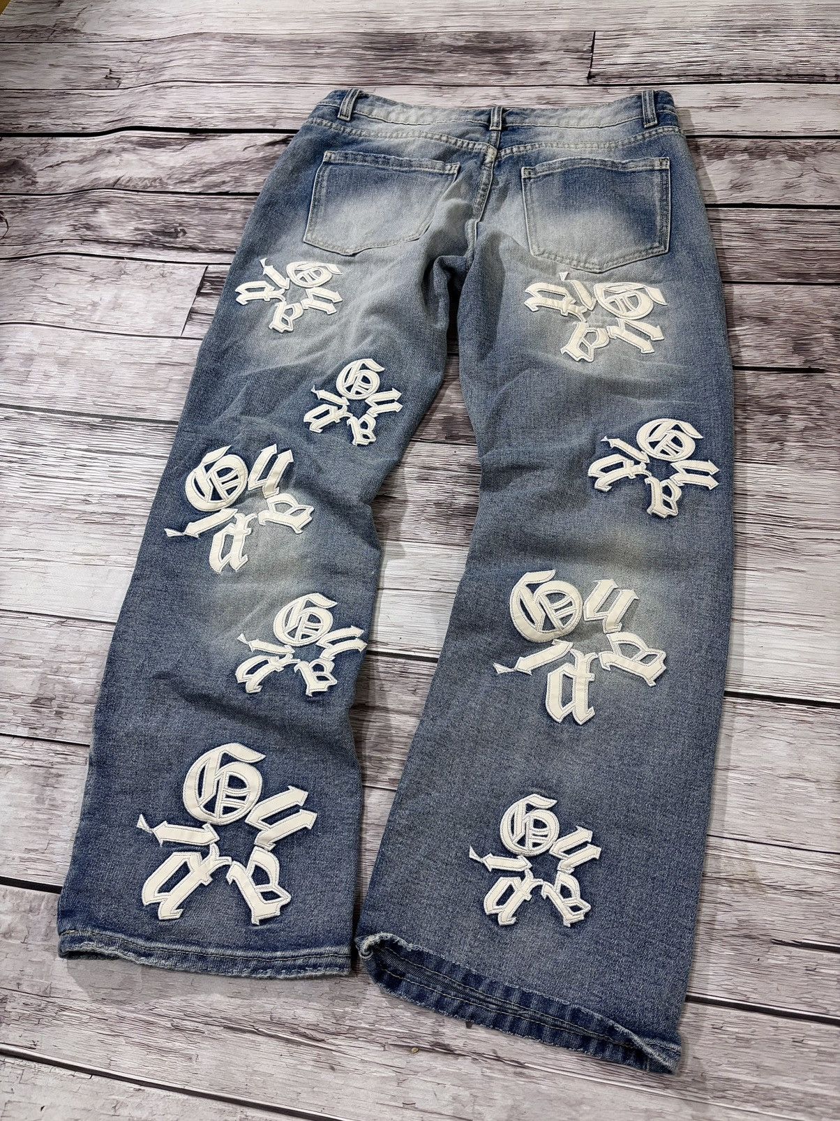 Vintage Crazy Washed Balenciaga Chrome Hearts Style Distressed Jeans Size US 30 / EU 46 - 3 Thumbnail
