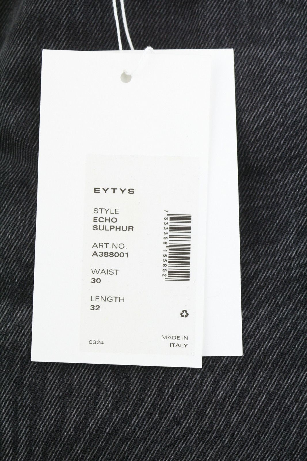 Eytys ECHO SULPHUR ULTRA BAGGY W30/L32 Black Faded RRP370 89328 Size US 30 / EU 46 - 9 Thumbnail