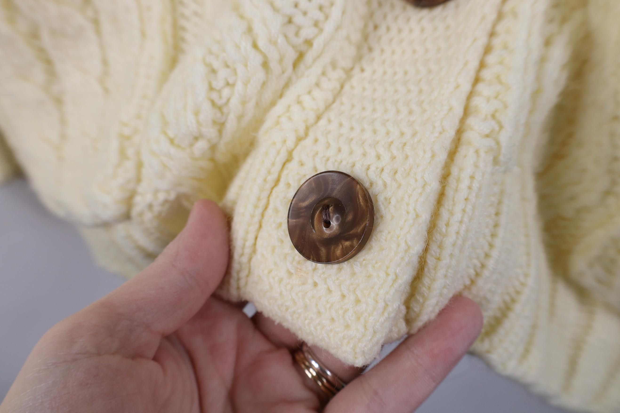 Vintage Vintage 70s Streetwear Fisherman Cable Knit Cardigan Sweater Size S / US 4 / IT 40 - 4 Thumbnail