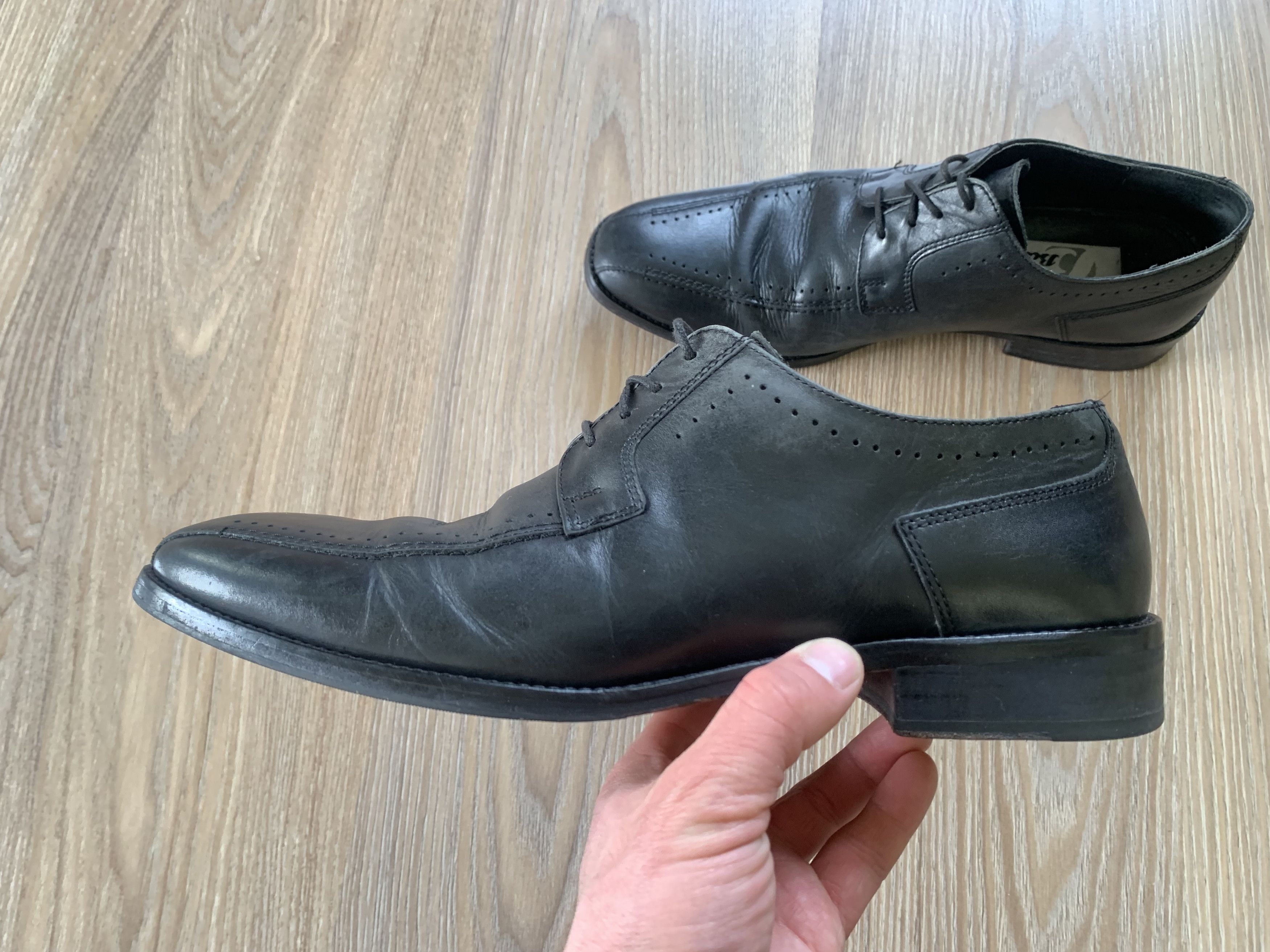 Bata Bata Mens Black Leather Formal Shoes Size US 10 / EU 43 - 3 Thumbnail