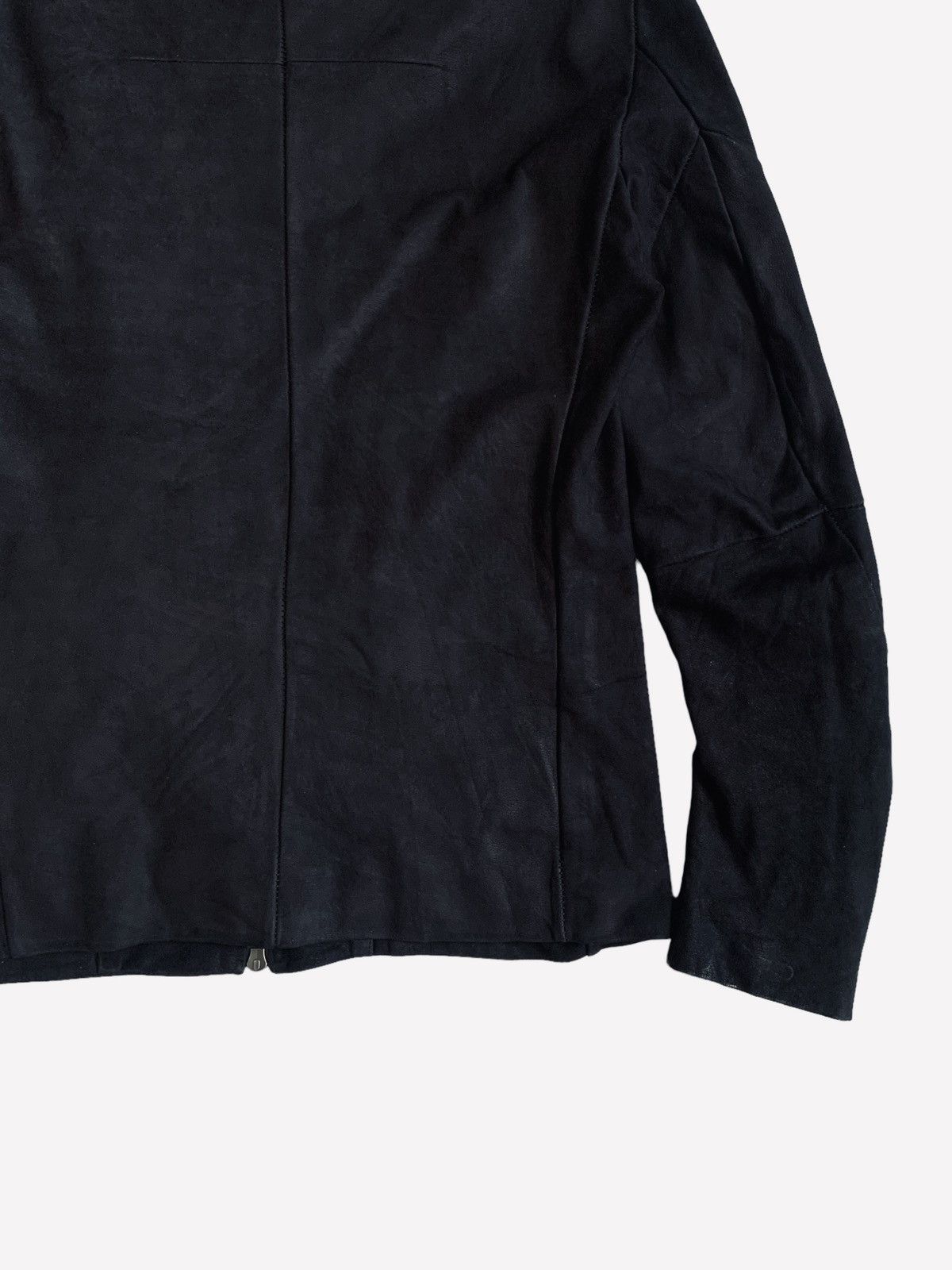 Gene Par Yukio Mishiba 2000s Yukio Mishiba - Asymetrical Suede Leather Jacket Size US M / EU 48-50 / 2 - 14 Thumbnail