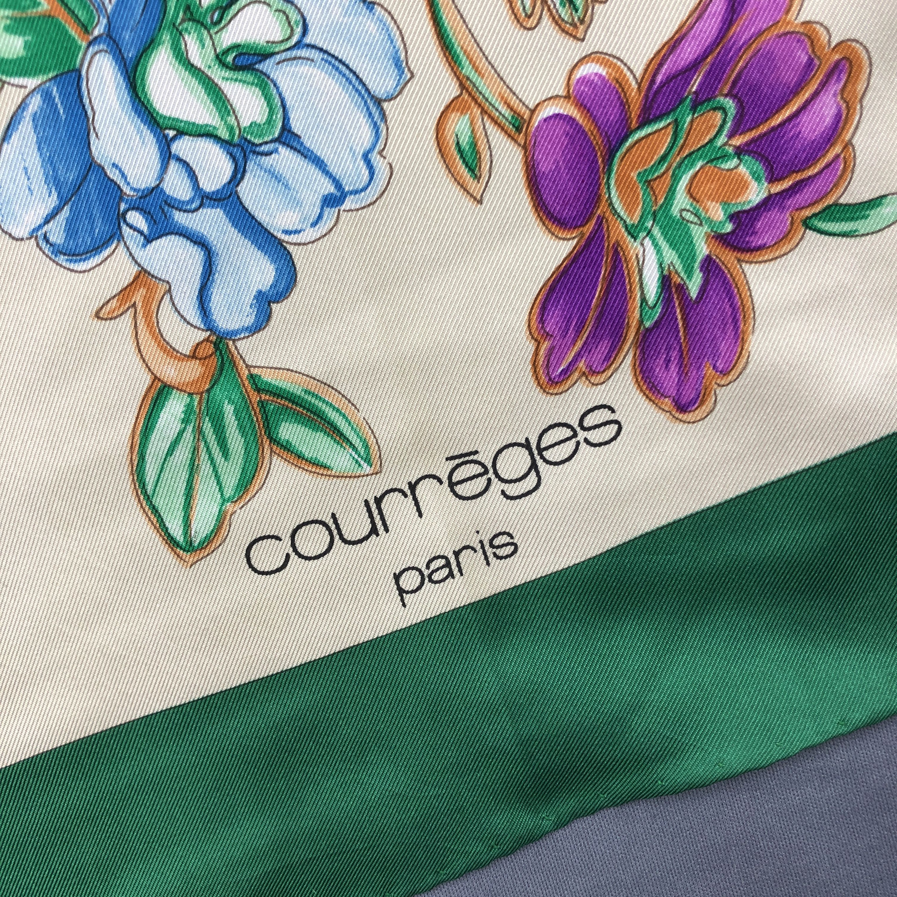 Courreges × Vintage Vintage Courreges SILK Scarf Twill Stole Wraps Scarves Size ONE SIZE - 15 Thumbnail