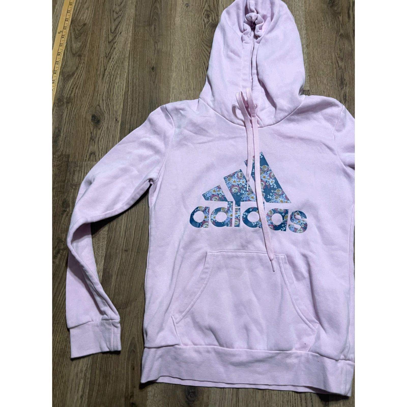 Adidas adidas Hoodie Women's Size XS Pink Floral Pullover Long Sleeve Drawstring Size XS / US 0-2 / IT 36-38 - 4 Thumbnail