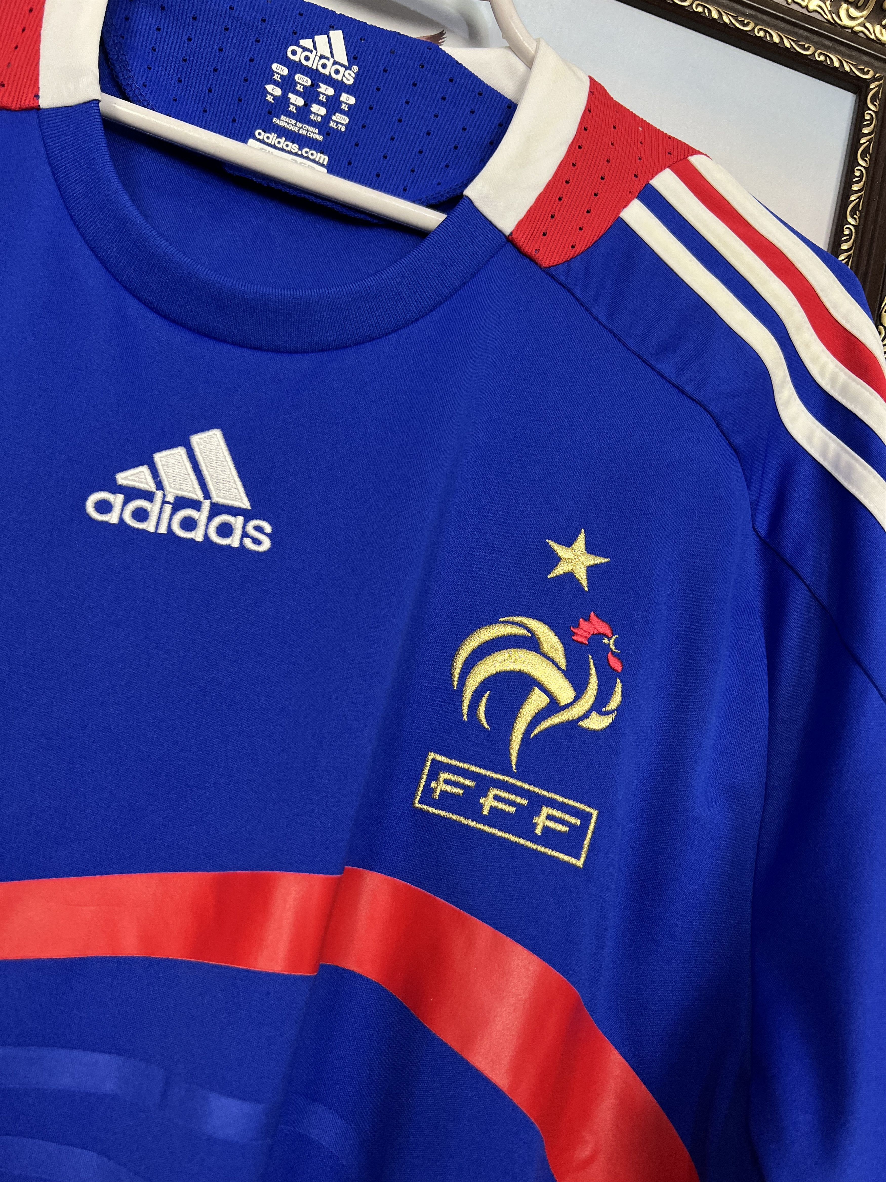 Adidas France Home football shirt 2007 Soccer #11 Nasri Adidas Size US XL / EU 56 / 4 - 3 Thumbnail