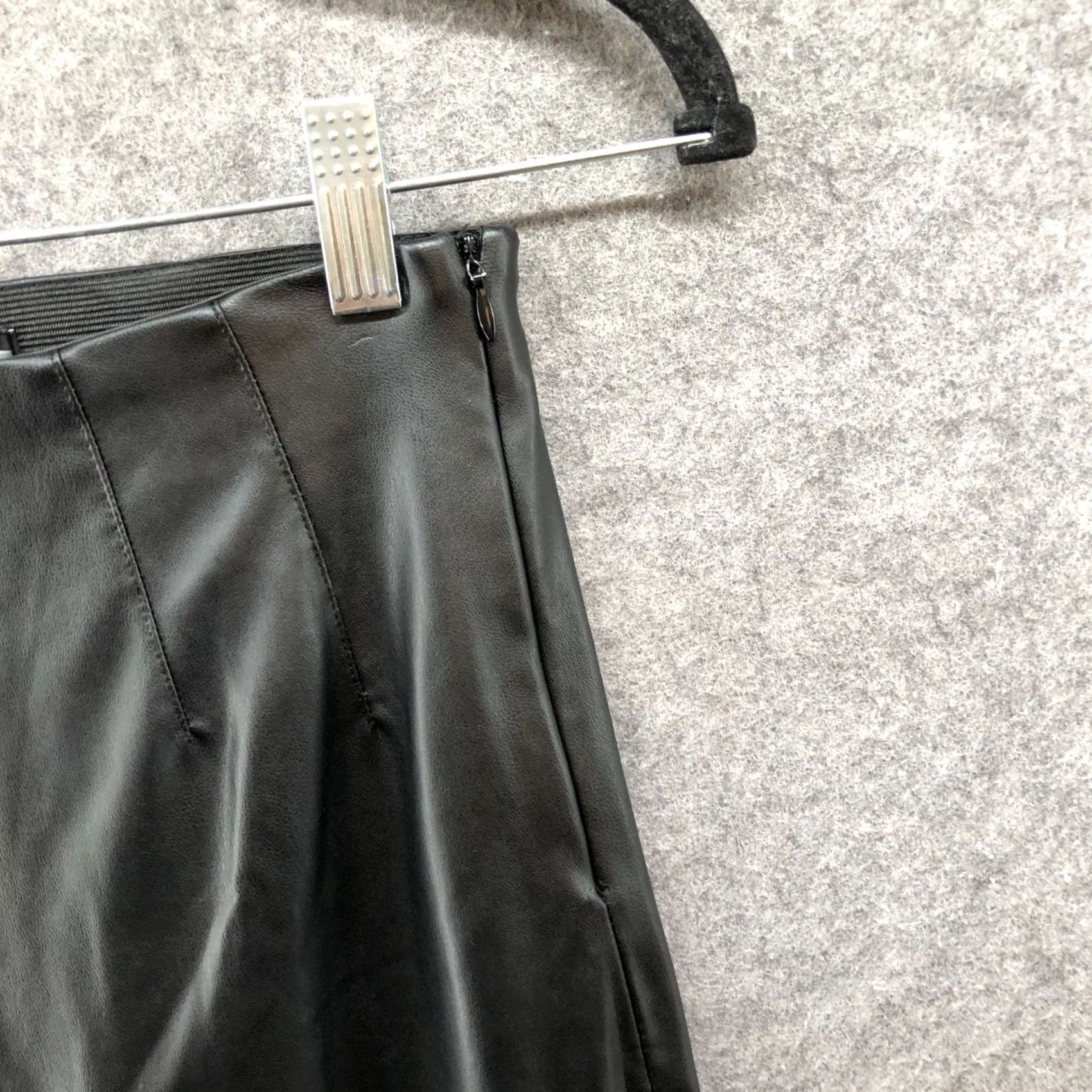Zara Zara High Waisted Leather Pants Womens XS Black Pleated Front Skinny Legging Size 26" / US 2 / IT 38 - 5 Thumbnail