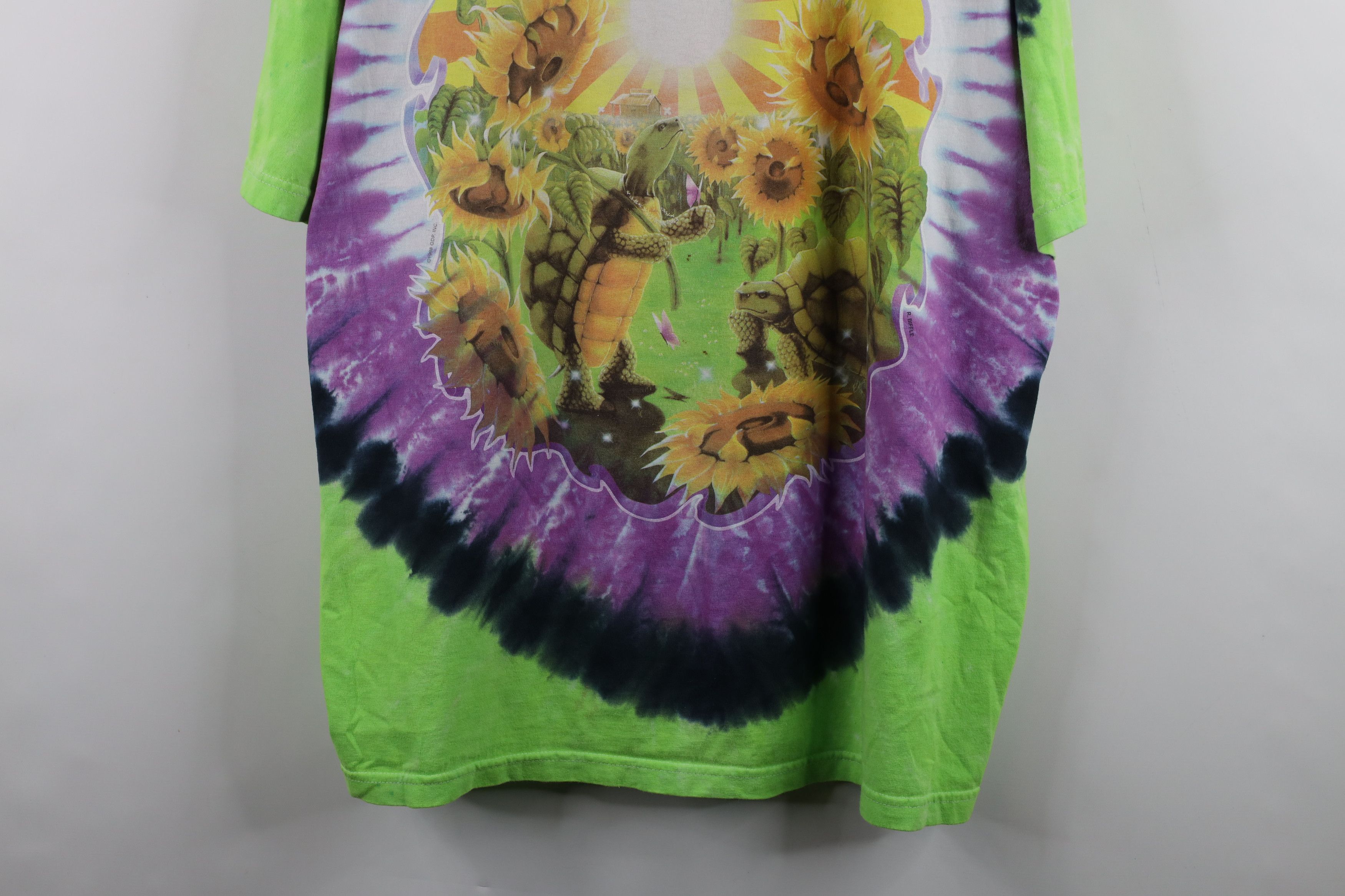 Vintage Vintage 90s Rainbow Dye Turtle Grateful Dead Band T-Shirt Size US XXL / EU 58 / 5 - 3 Thumbnail