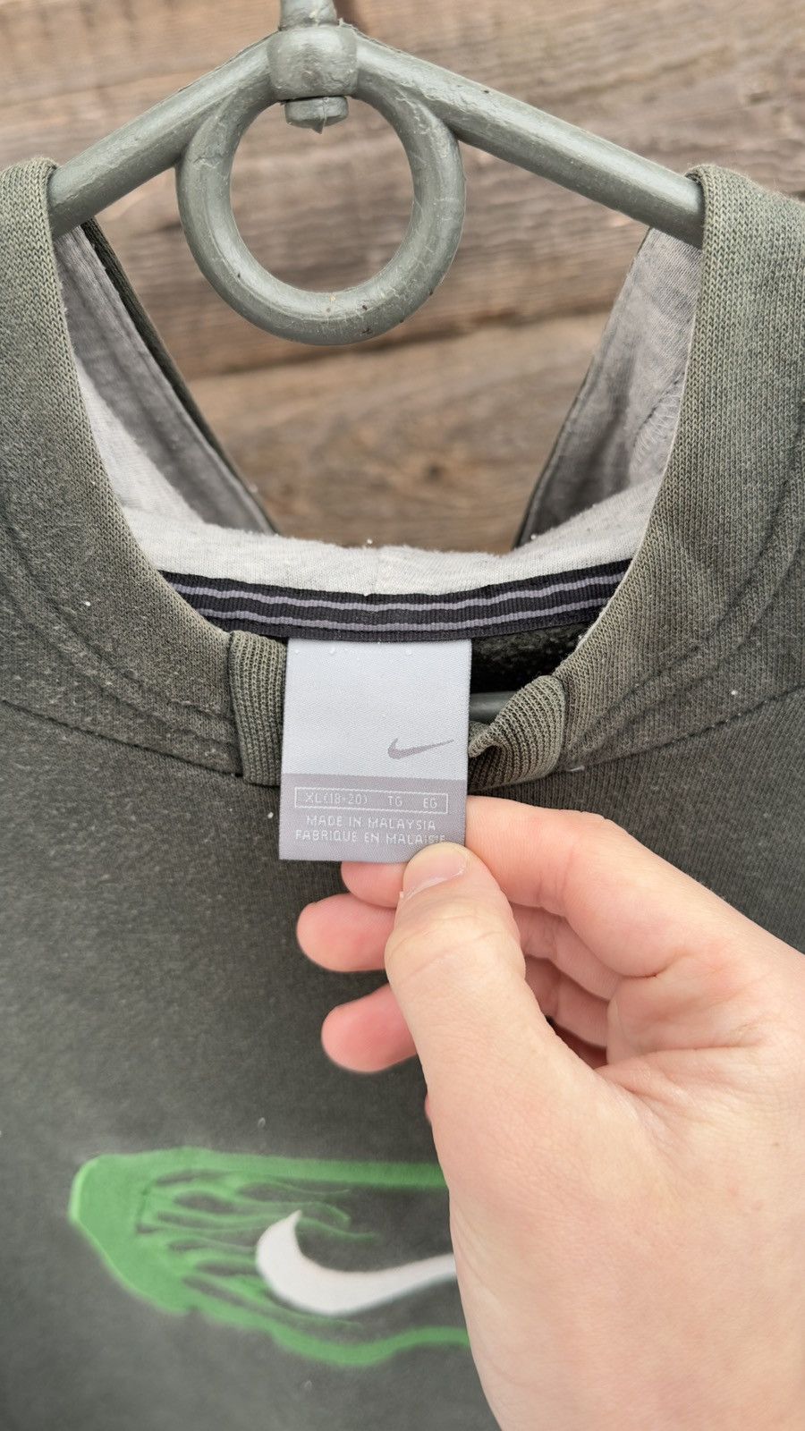Nike Nike Vintage Hoodie Big Logo Avant Garde Washed Boxy Japanes Size US S / EU 44-46 / 1 - 7 Thumbnail