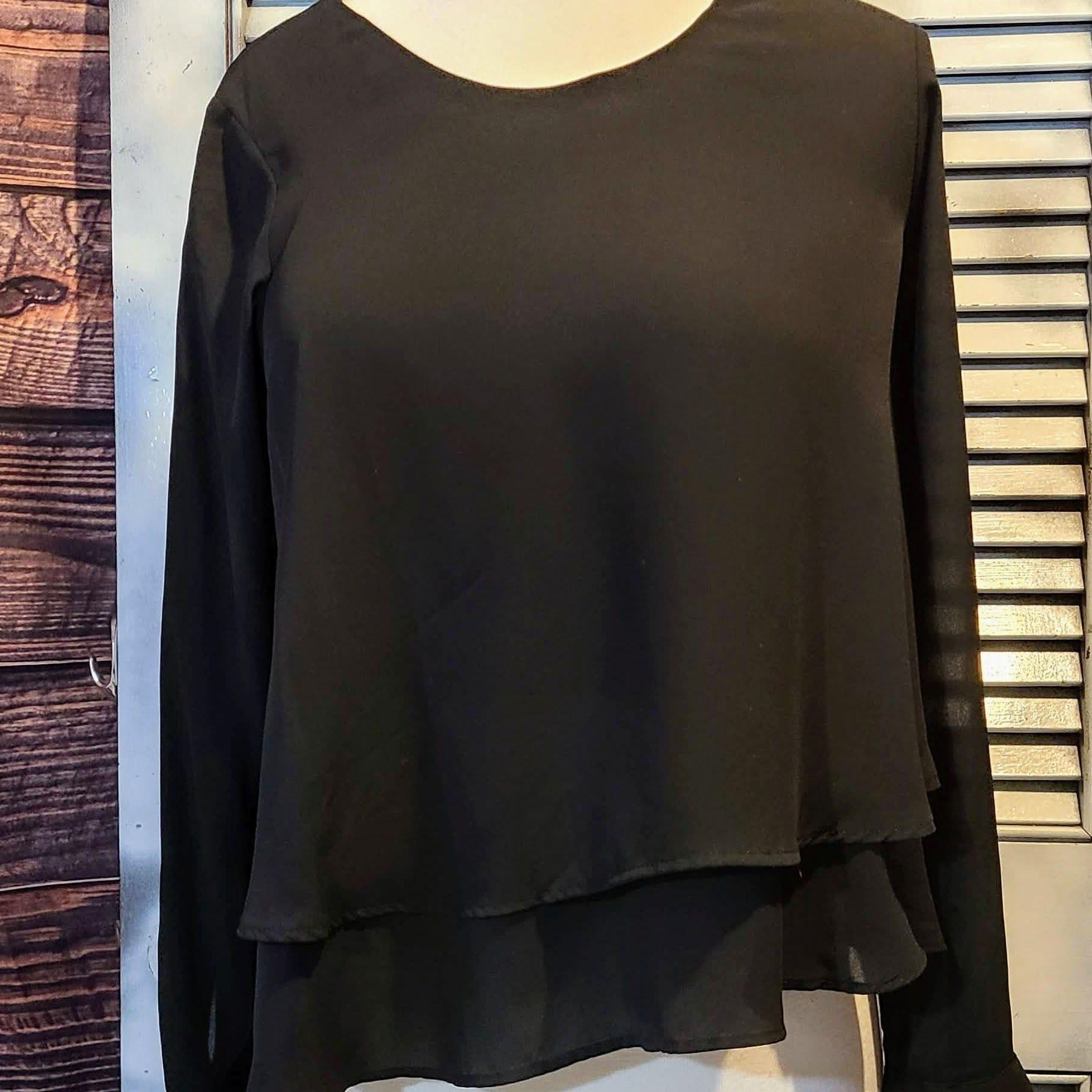 Zara Zara Basic Small Black Layered Blouse Size S / US 4 / IT 40 - 4 Thumbnail