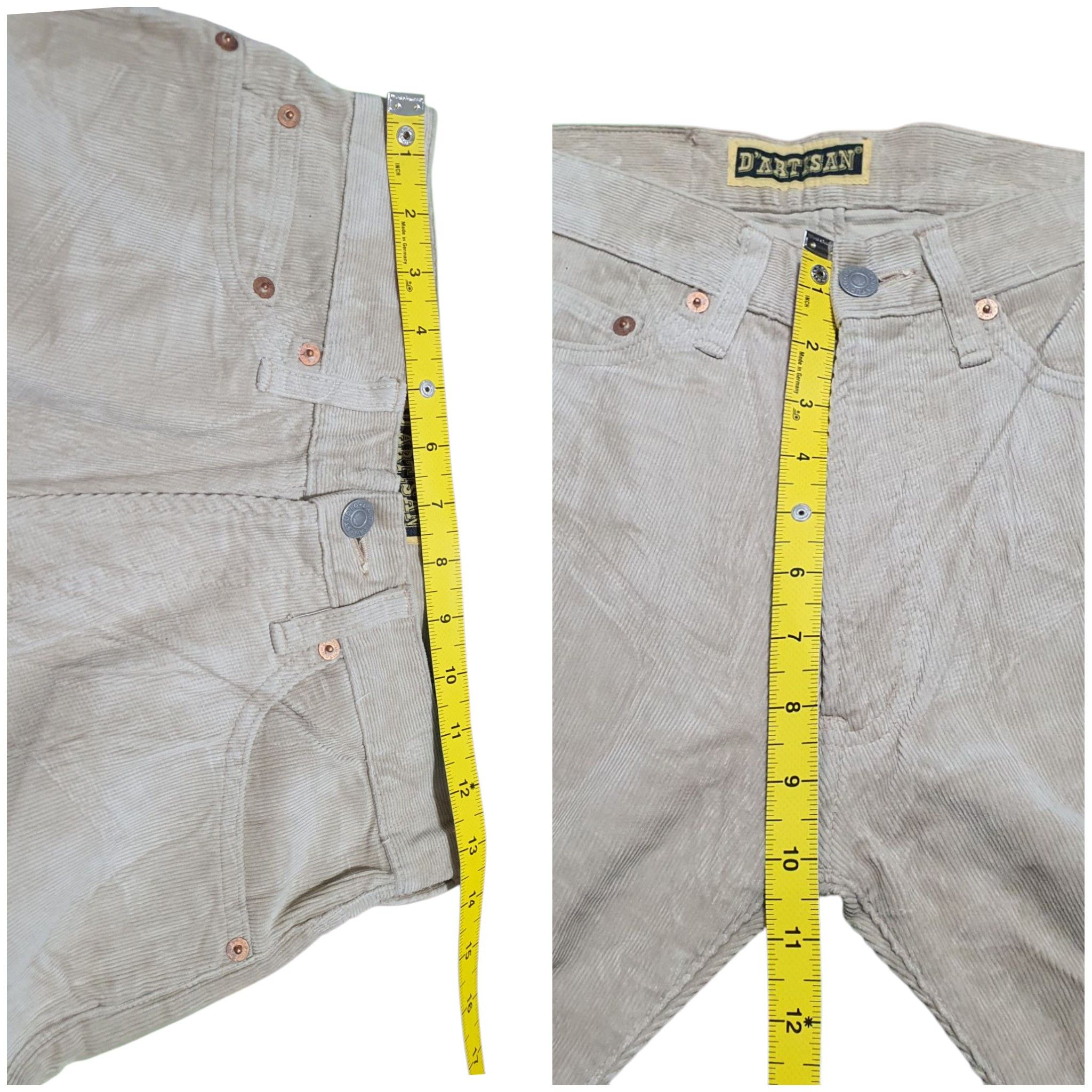Japanese Brand STUDIO D’ARTISAN 27”/44” NEW OLD STOCK CREAM COUDUROY JEANS Size US 27 - 9 Thumbnail