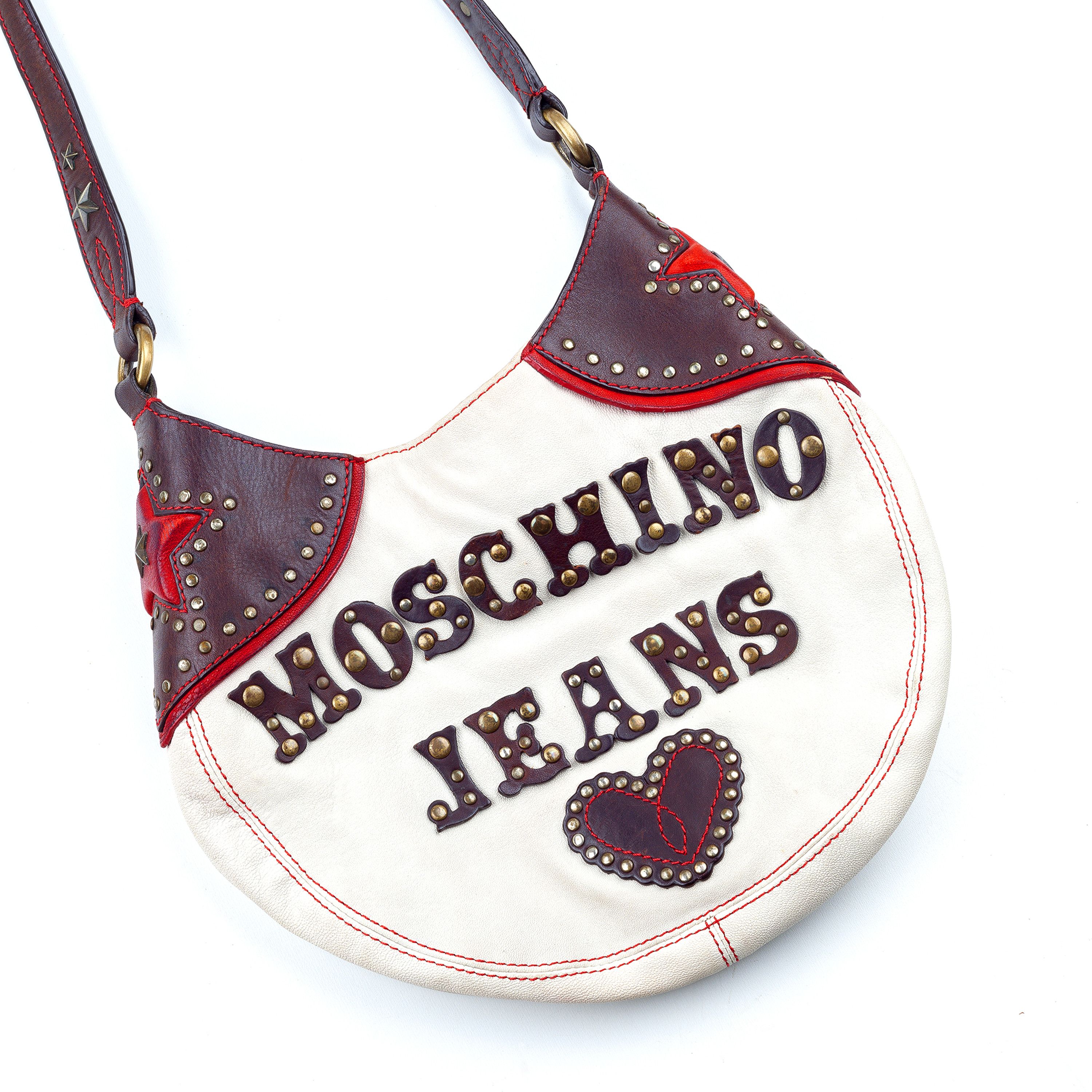 Moschino Moschino Vintage Cowboy White/Brown Leather Crossbody Bag Size ONE SIZE - 2 Thumbnail