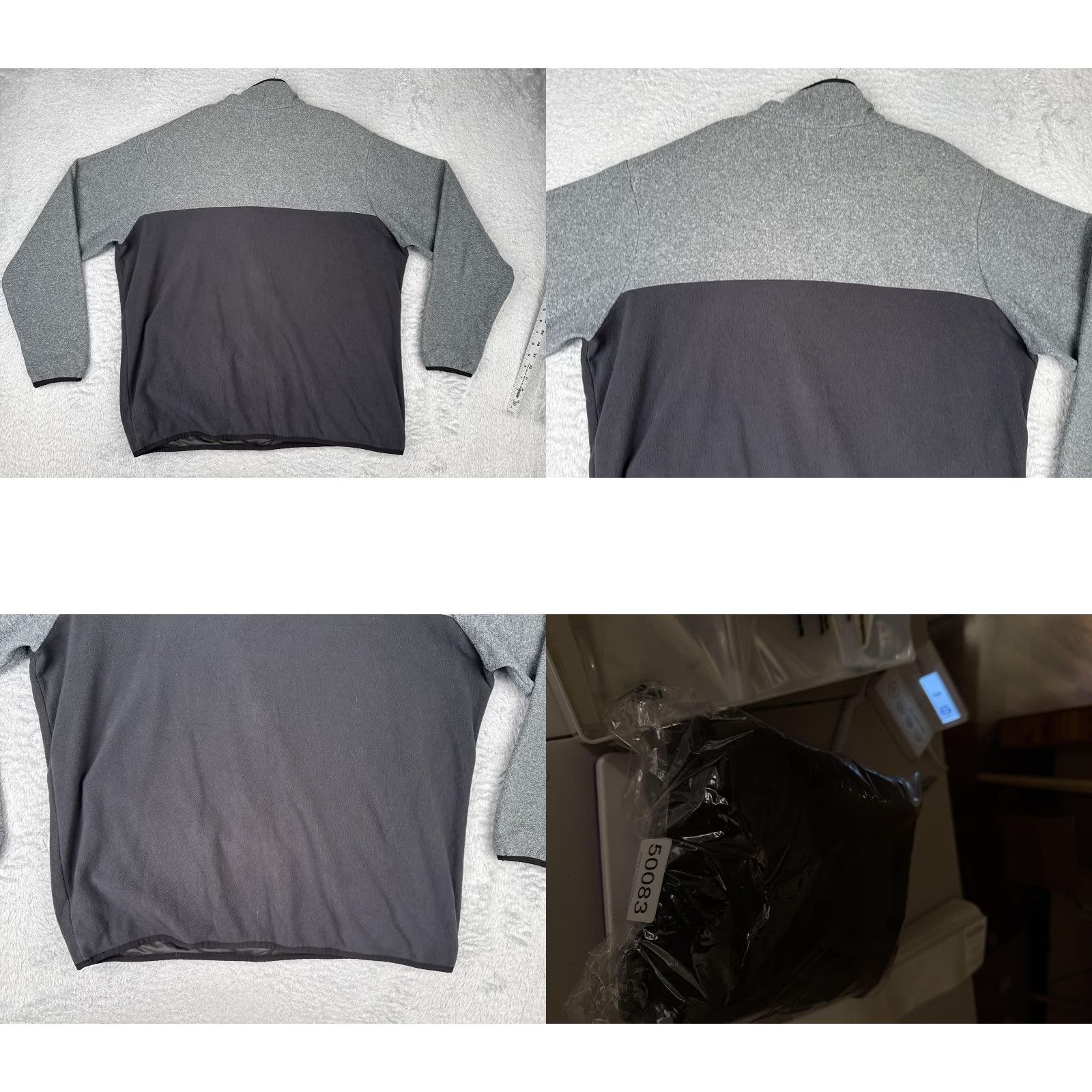 Black Halo Columbia Fleece Pullover Mens XL Gray Black Colorblock Pockets Mock Neck Half Snap XM0671 Sweatshirt Outdoor Winter Size US XL / EU 56 / 4 - 9 Thumbnail