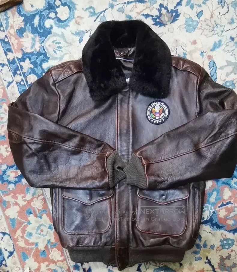 Schott Schott G1 aviator leather down jacket Size US XL / EU 56 / 4 - 1 Thumbnail